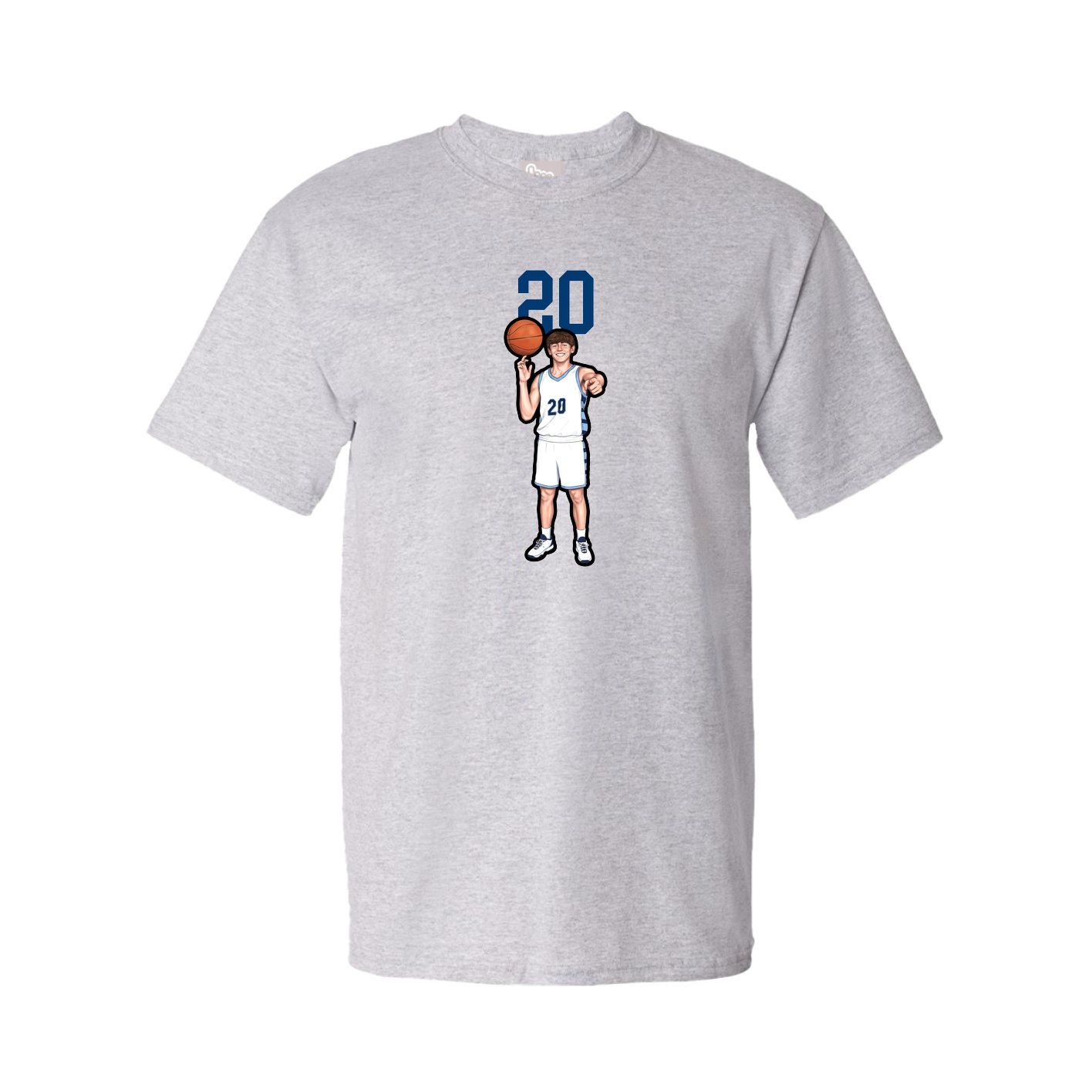 Youth Tee — Number Top in Grey