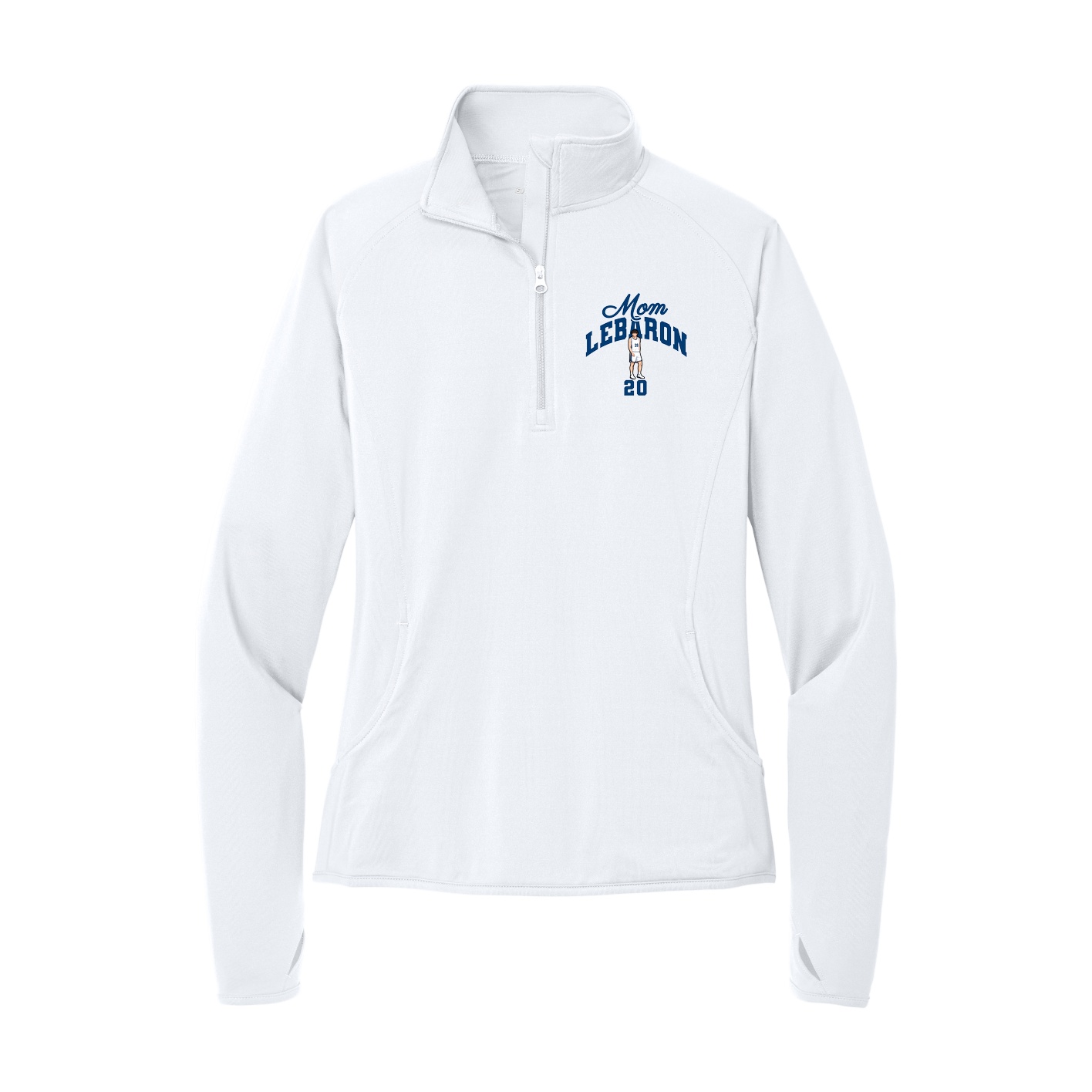 Women's Q-Zip Pullover — Mothers Day Arch in White