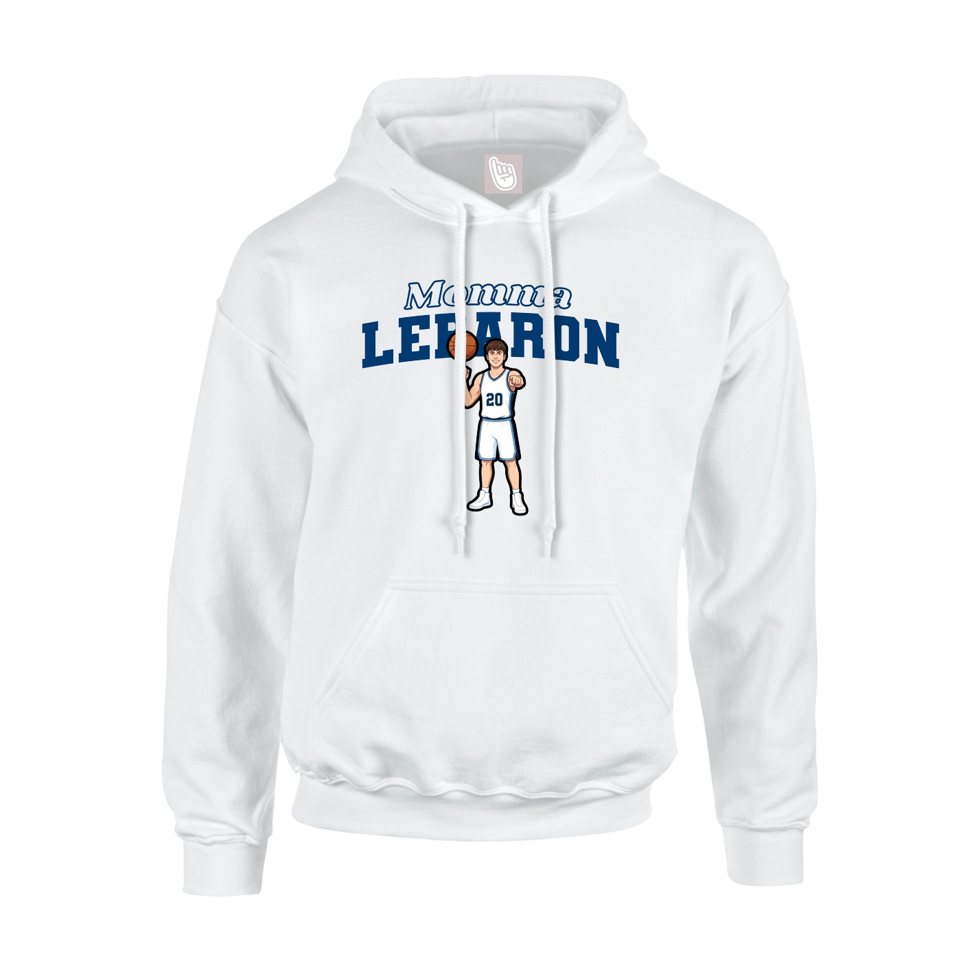Youth Hoodie — Mothers Day Block in White