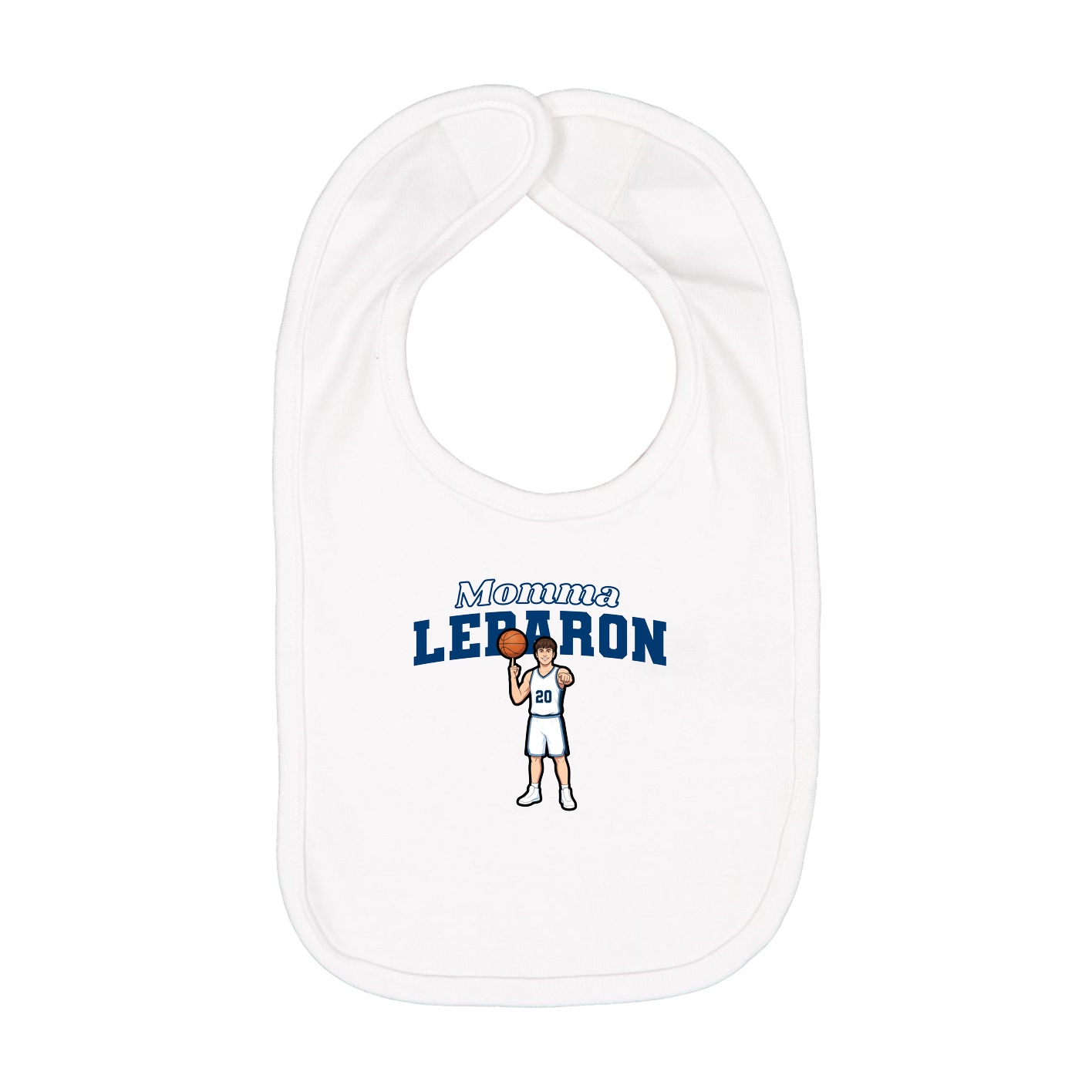 Infant Bib — Mothers Day Block in White
