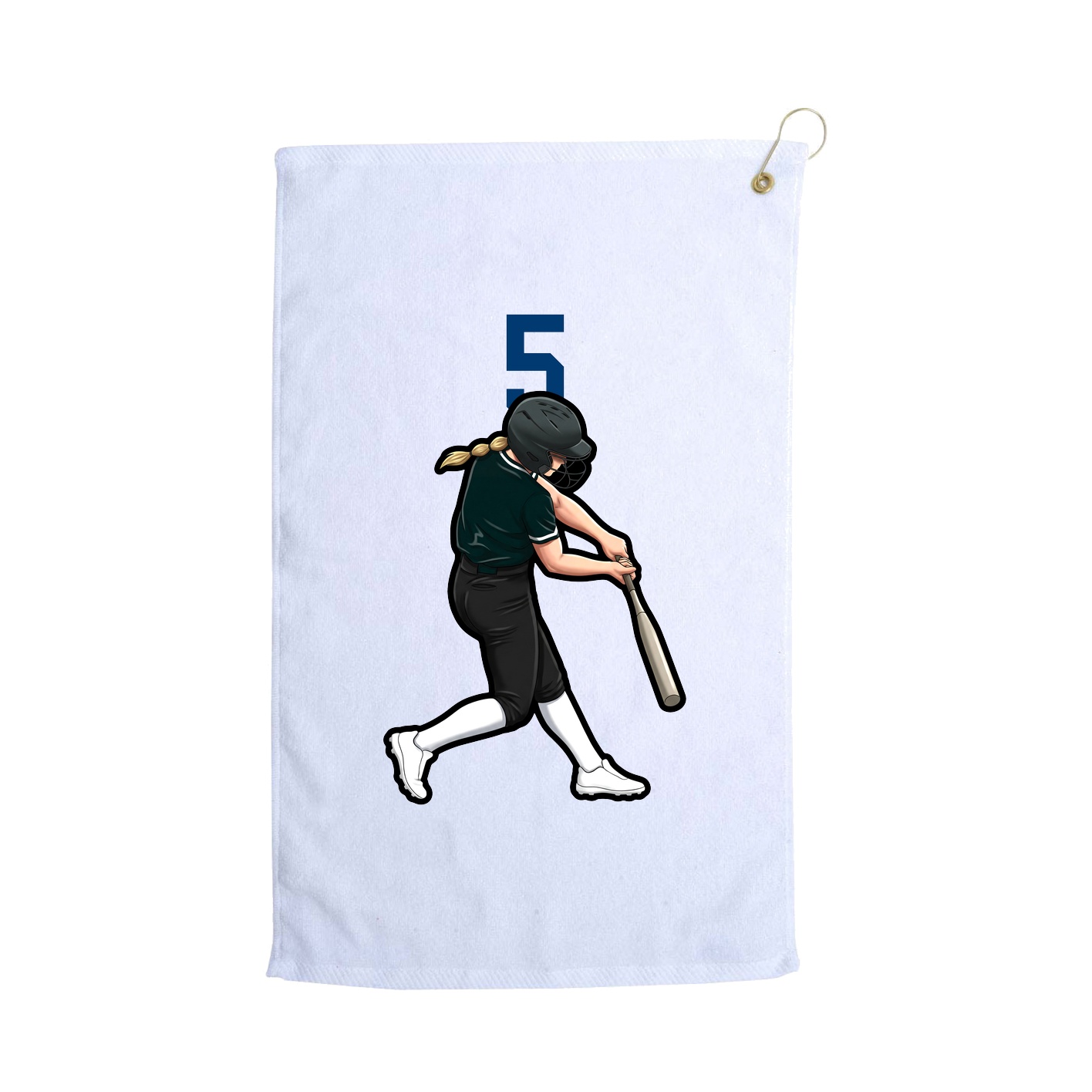 Golf Towel — Number Top in White