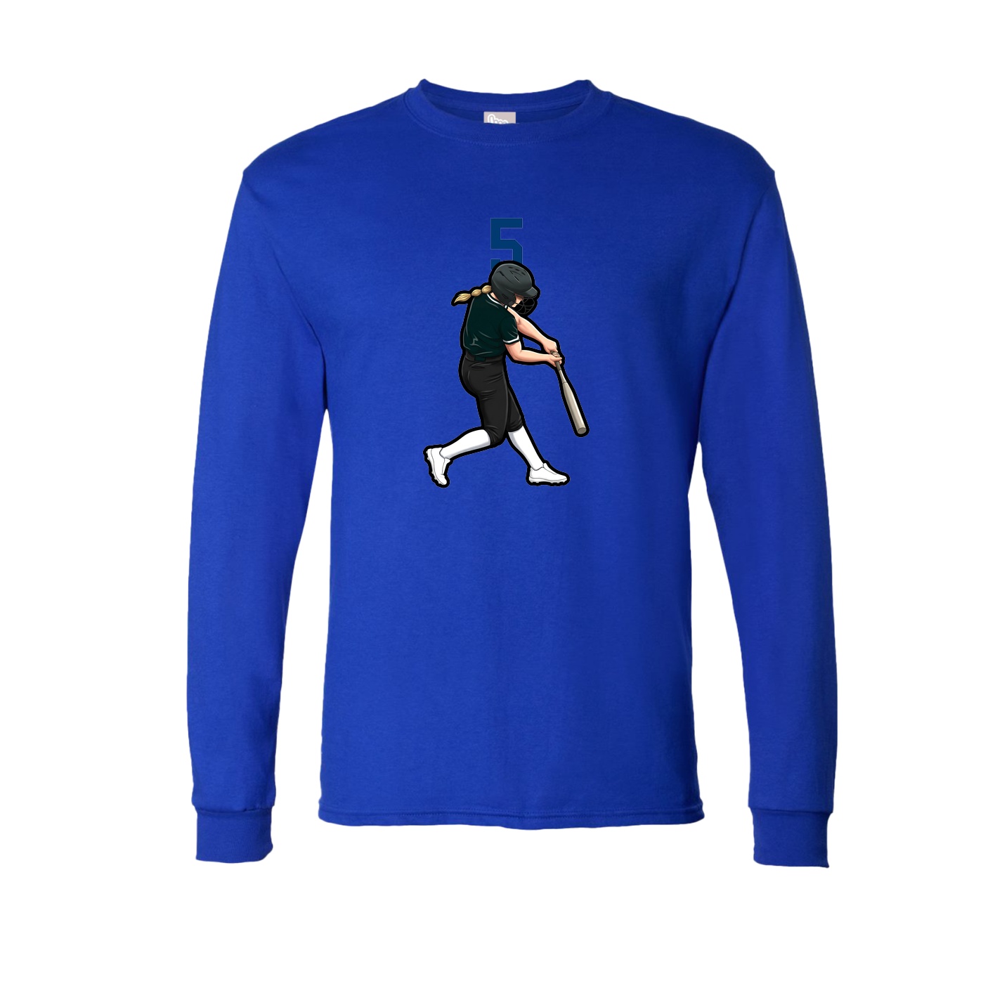 Long Sleeve Tee — Number Top in Royal