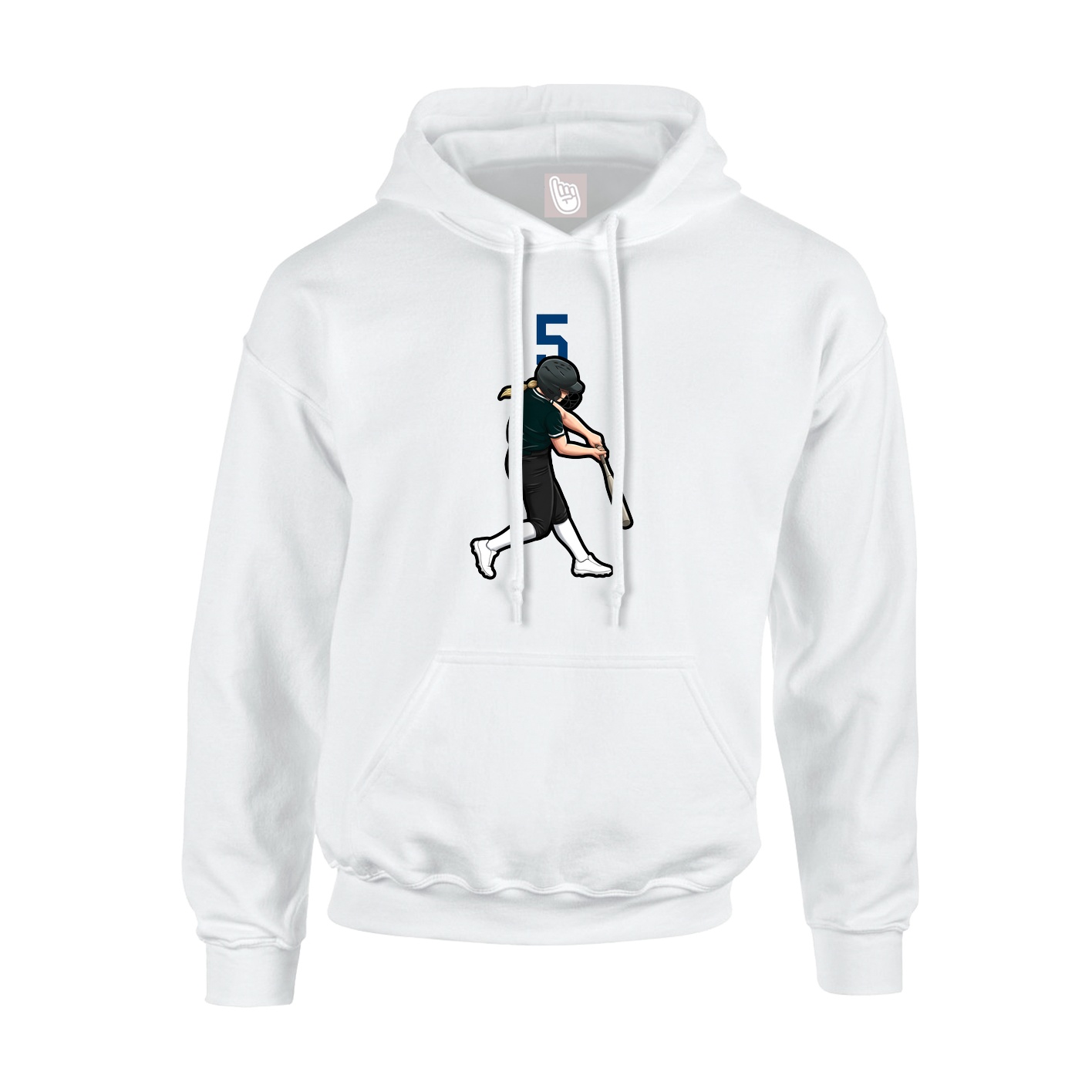 Youth Hoodie — Number Top in White
