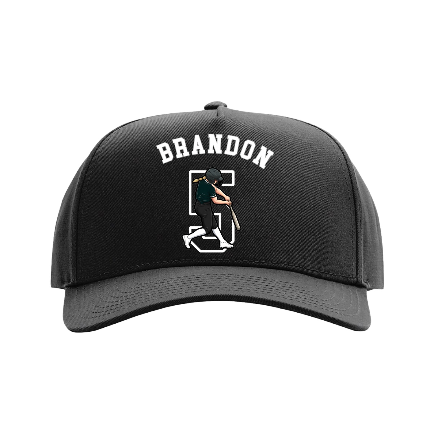Full Fabric Five-Panel Champ Cap — Shirsey Arch in Black