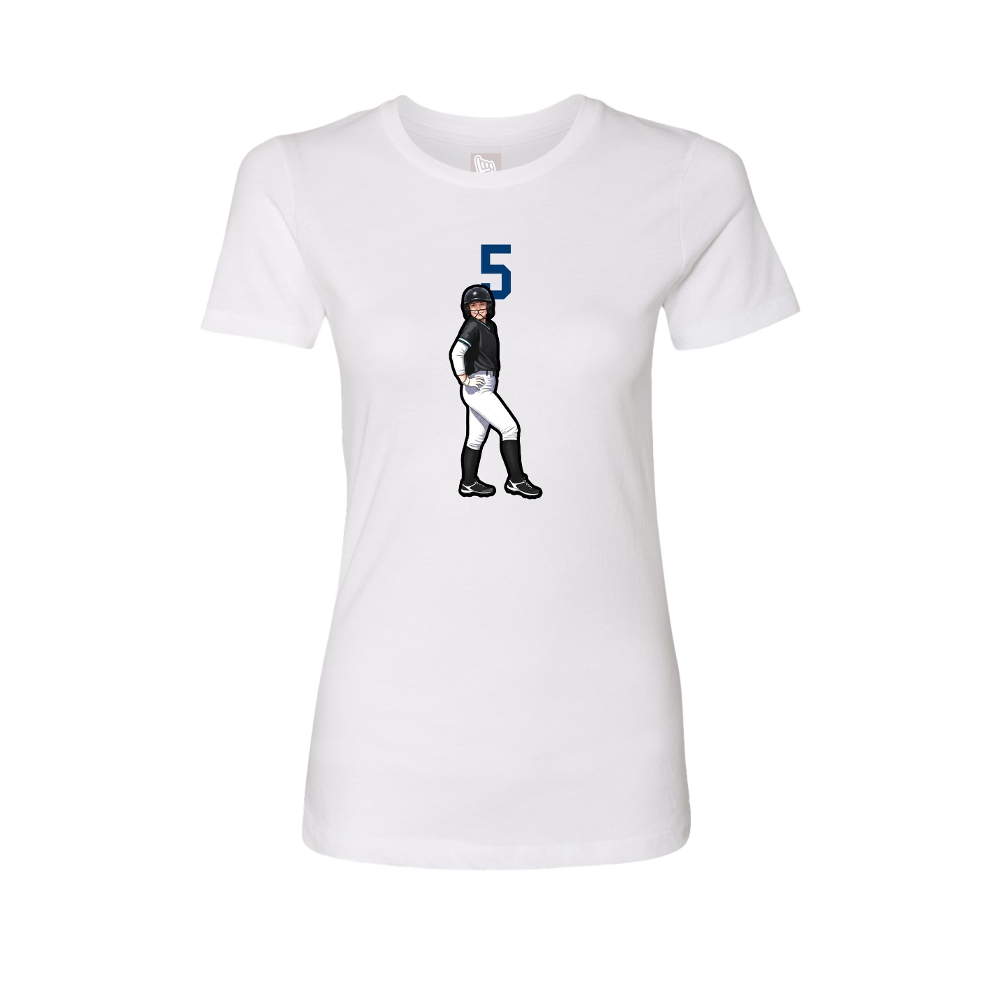 Fitted Women's Tee — Number Top in White