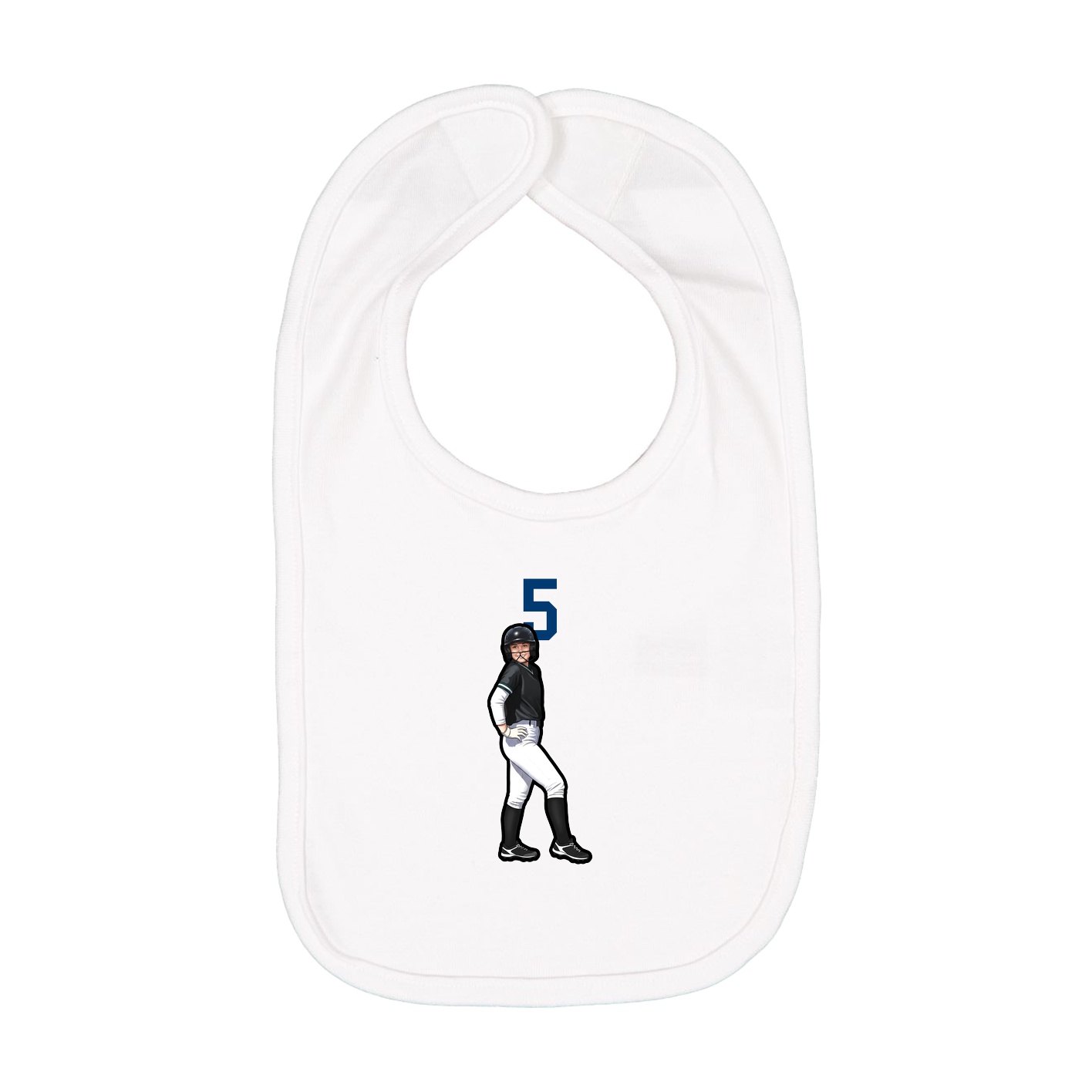 Infant Bib — Number Top in White