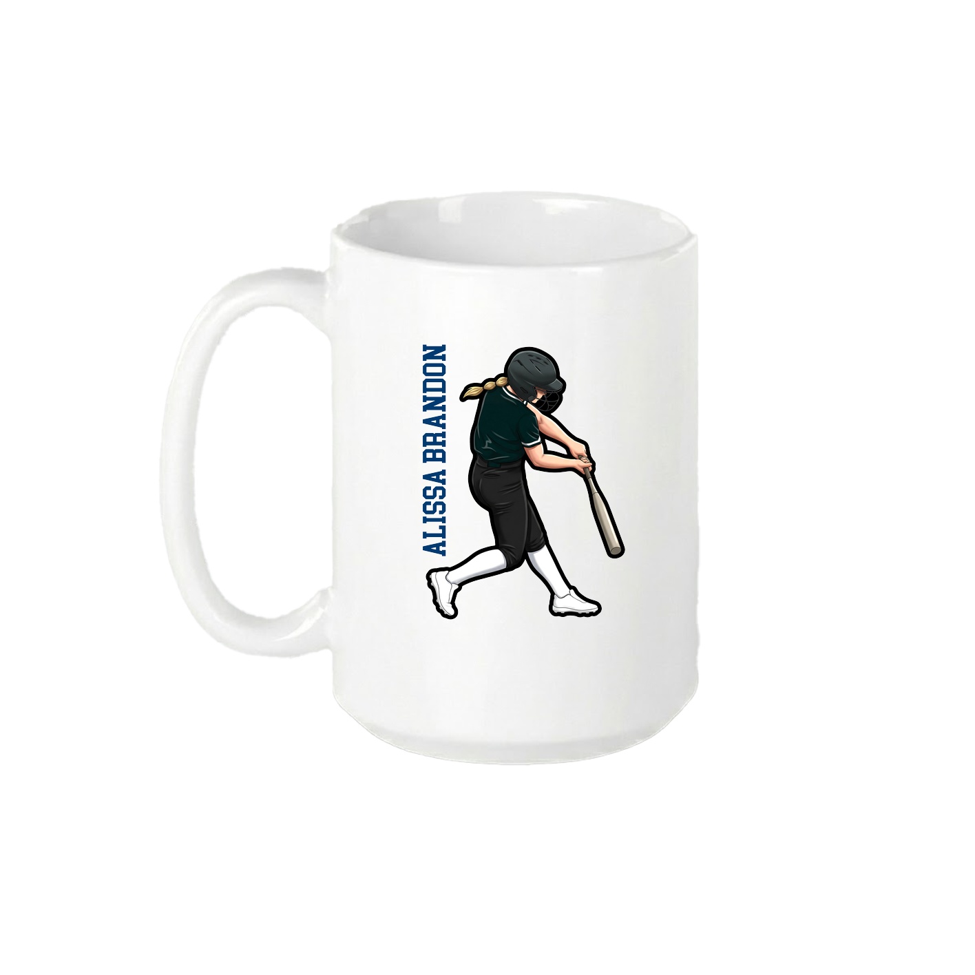 15oz Coffee Mug — Name Vertical in White