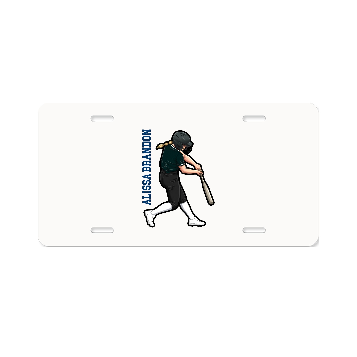 License Plate — Name Vertical in Classic