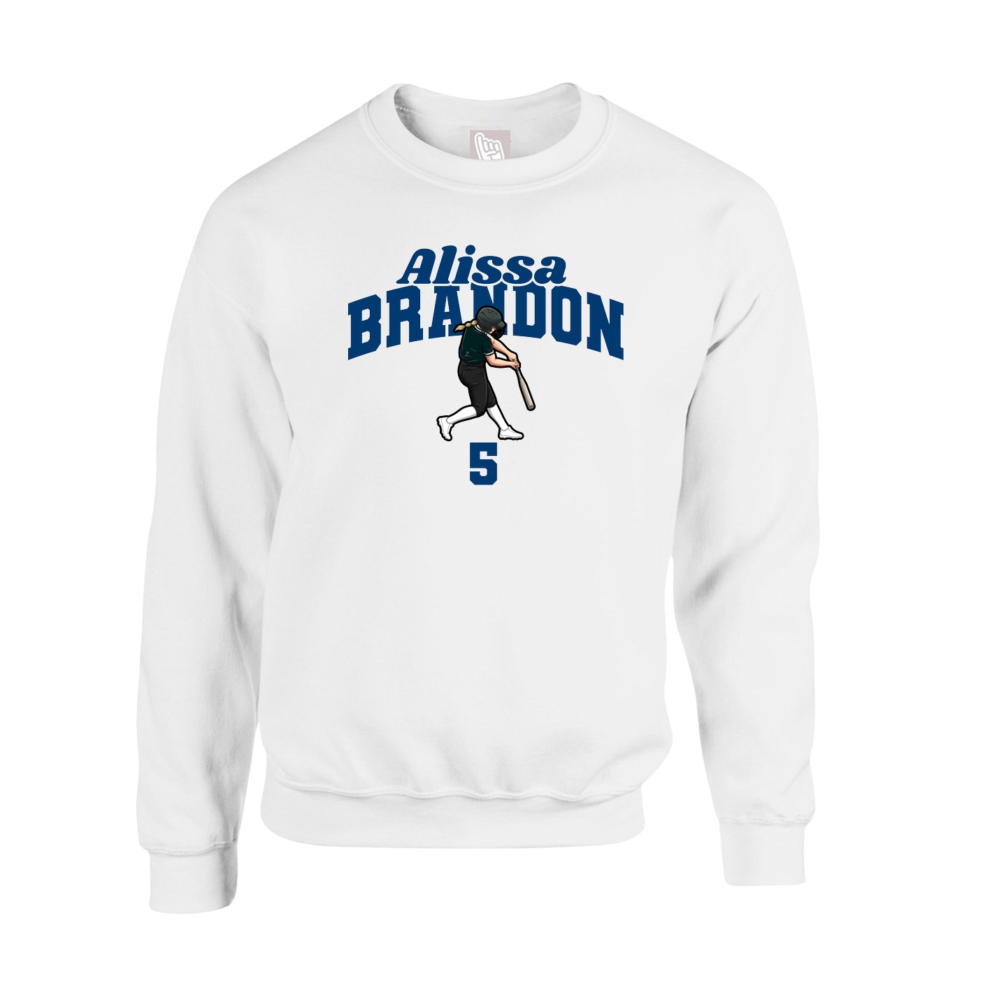 Fleece Crew — Signature Arch in White