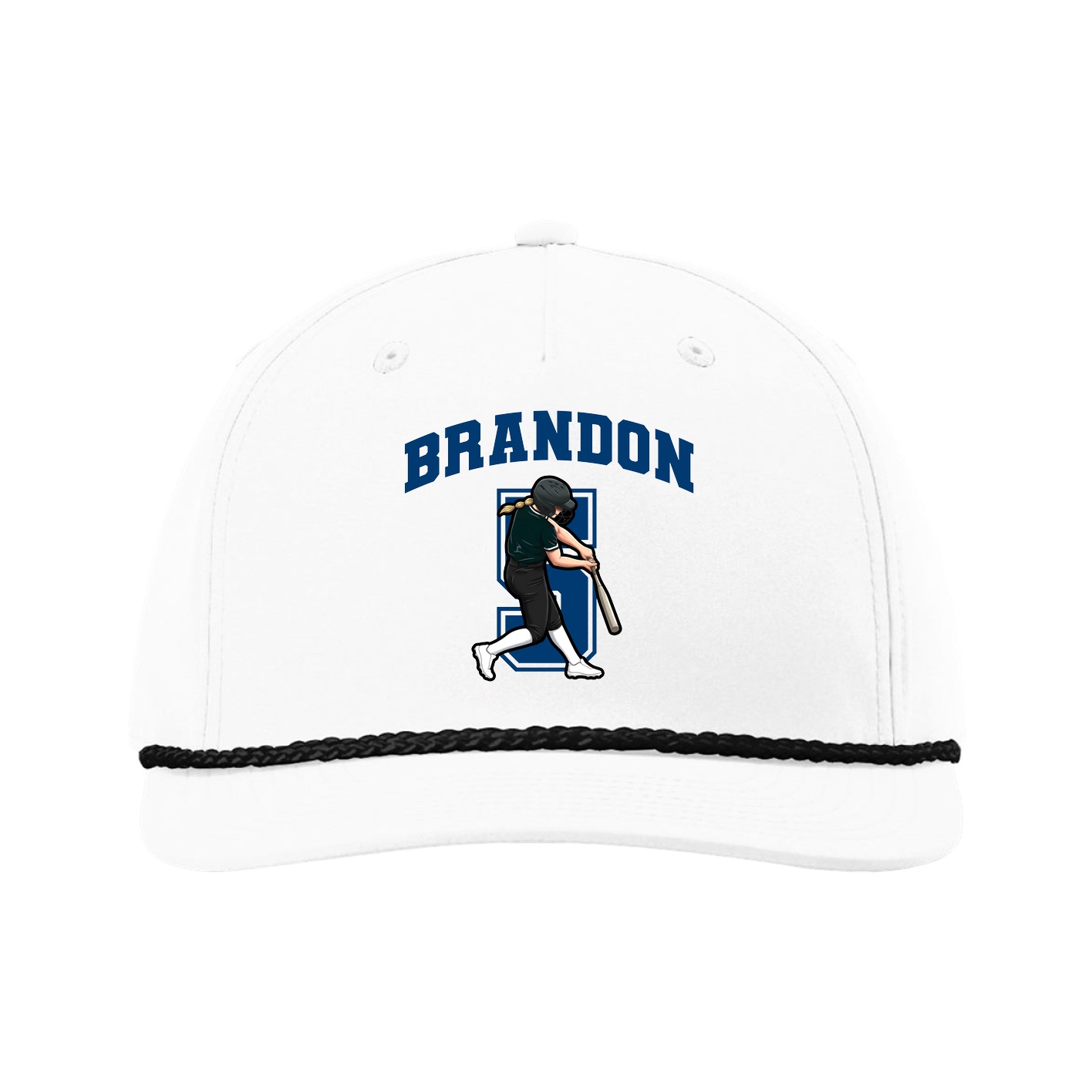 Five-Panel Classic Rope Cap — Number in White