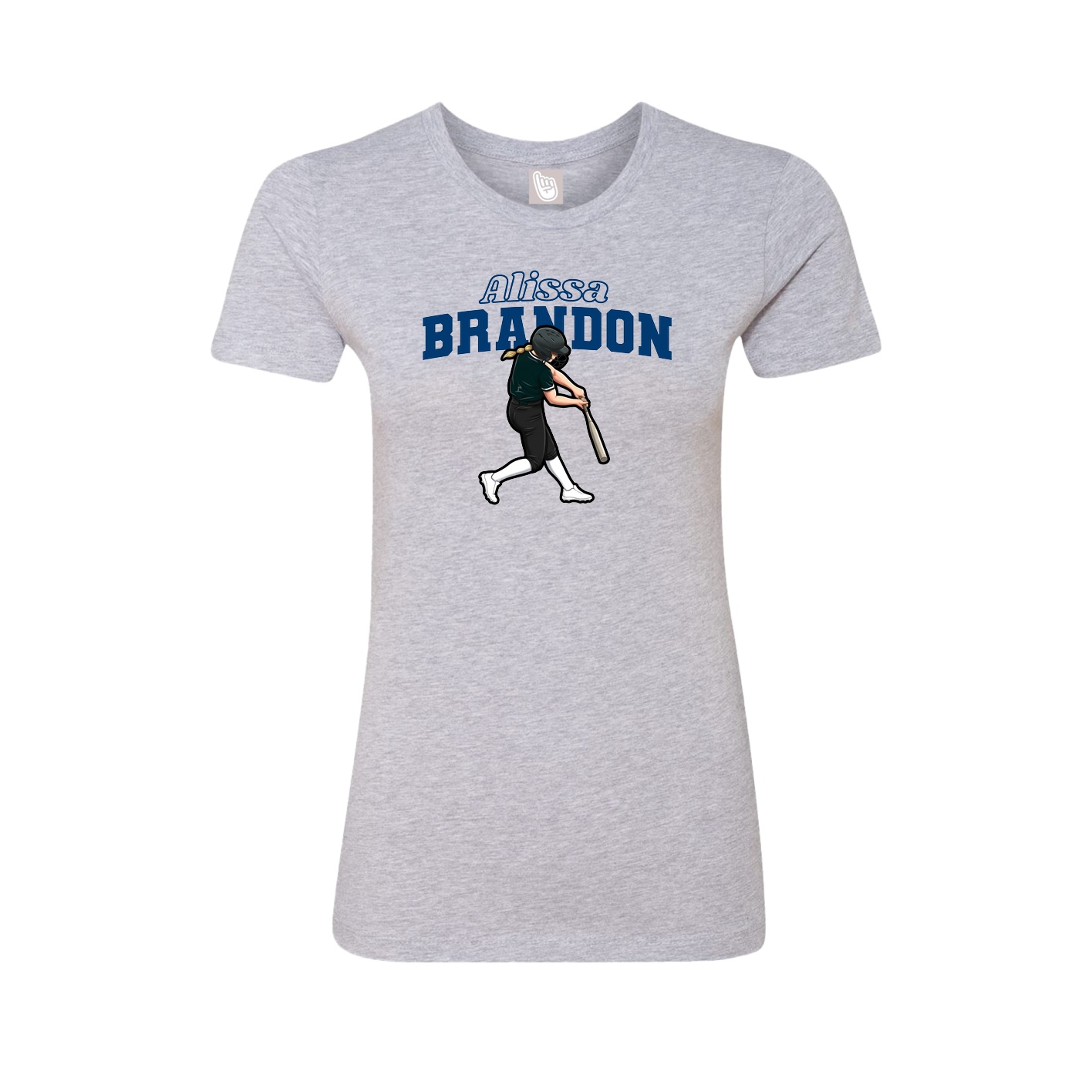 Fitted Women's Tee — Name Arch in Grey