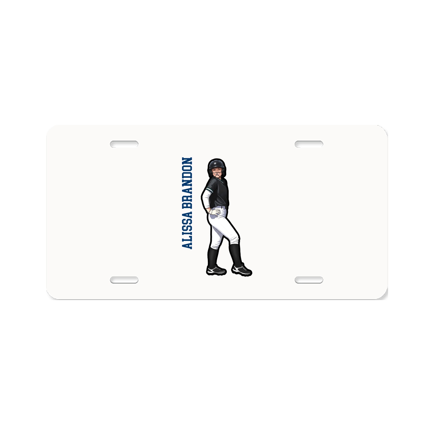 License Plate — Name Vertical in Classic