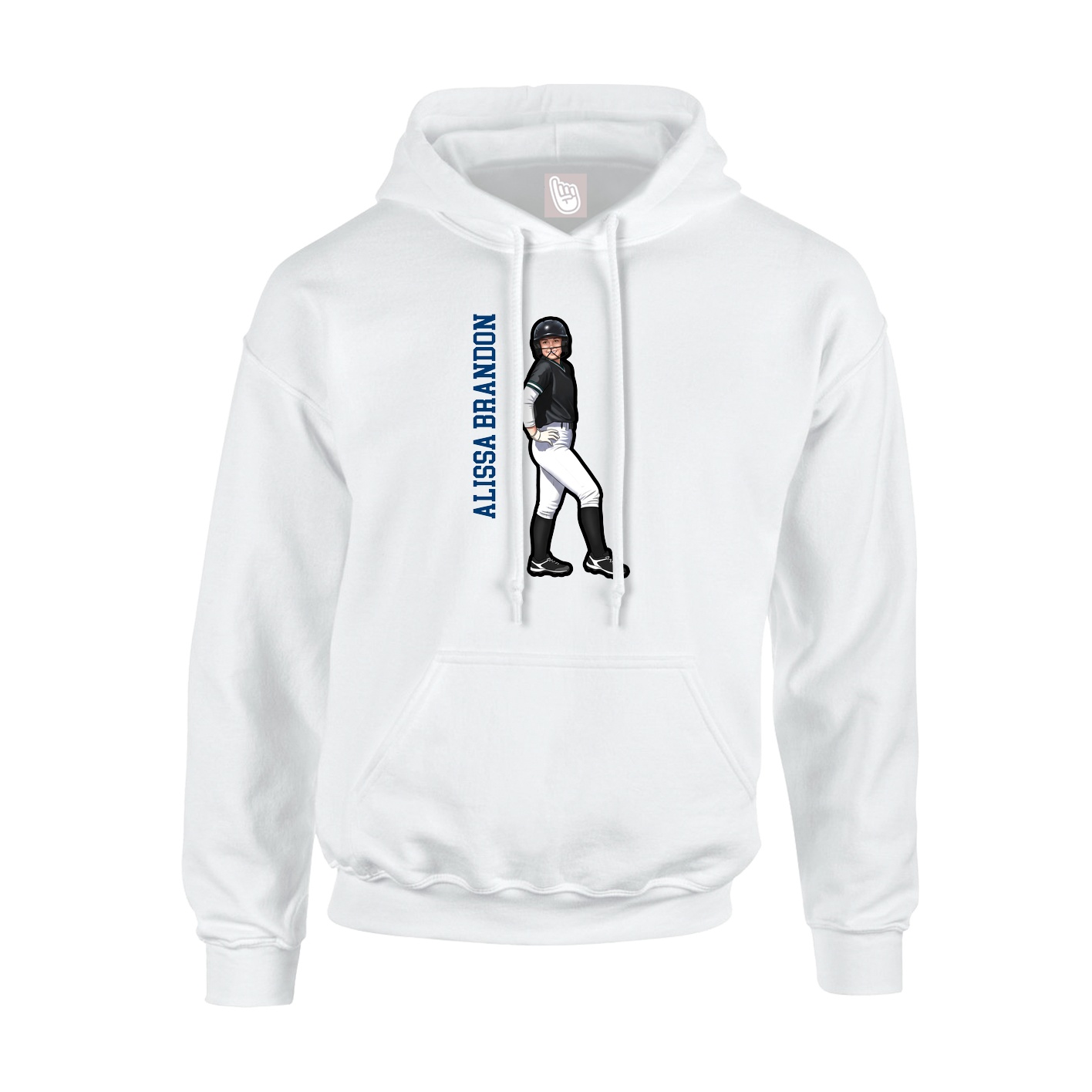 Hoodie — Name Vertical in White