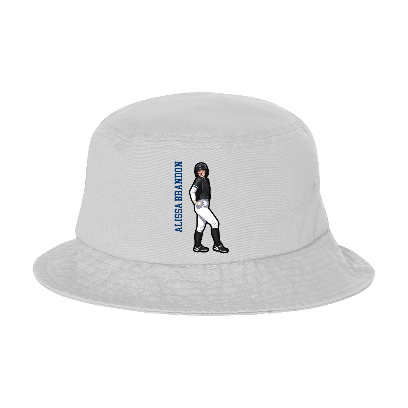 Bucket Cap — Name Vertical in White