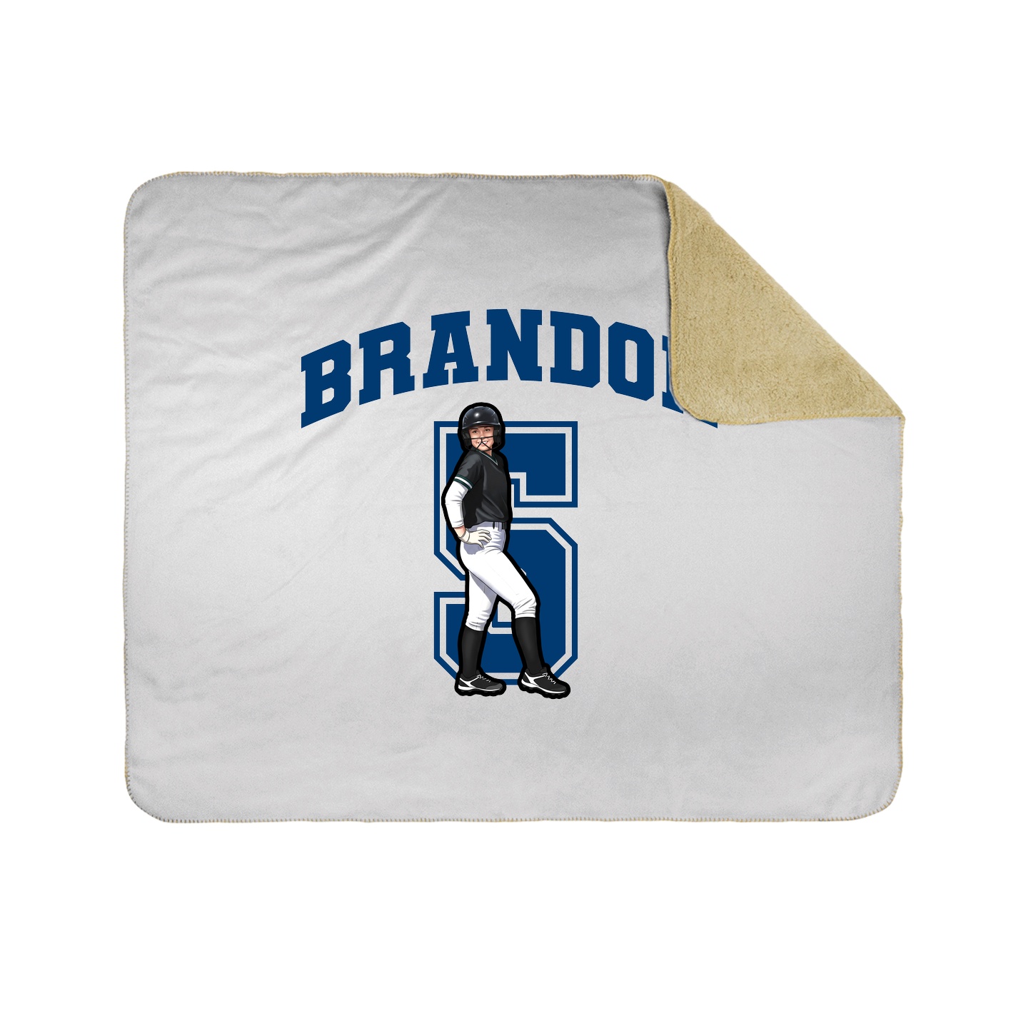 Throw Blanket — Number in White