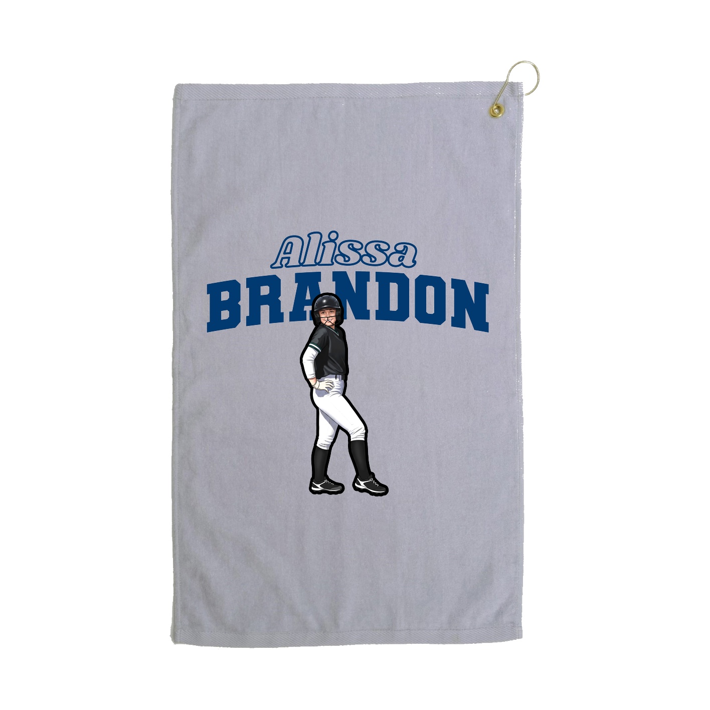 Golf Towel — Name Arch in Grey