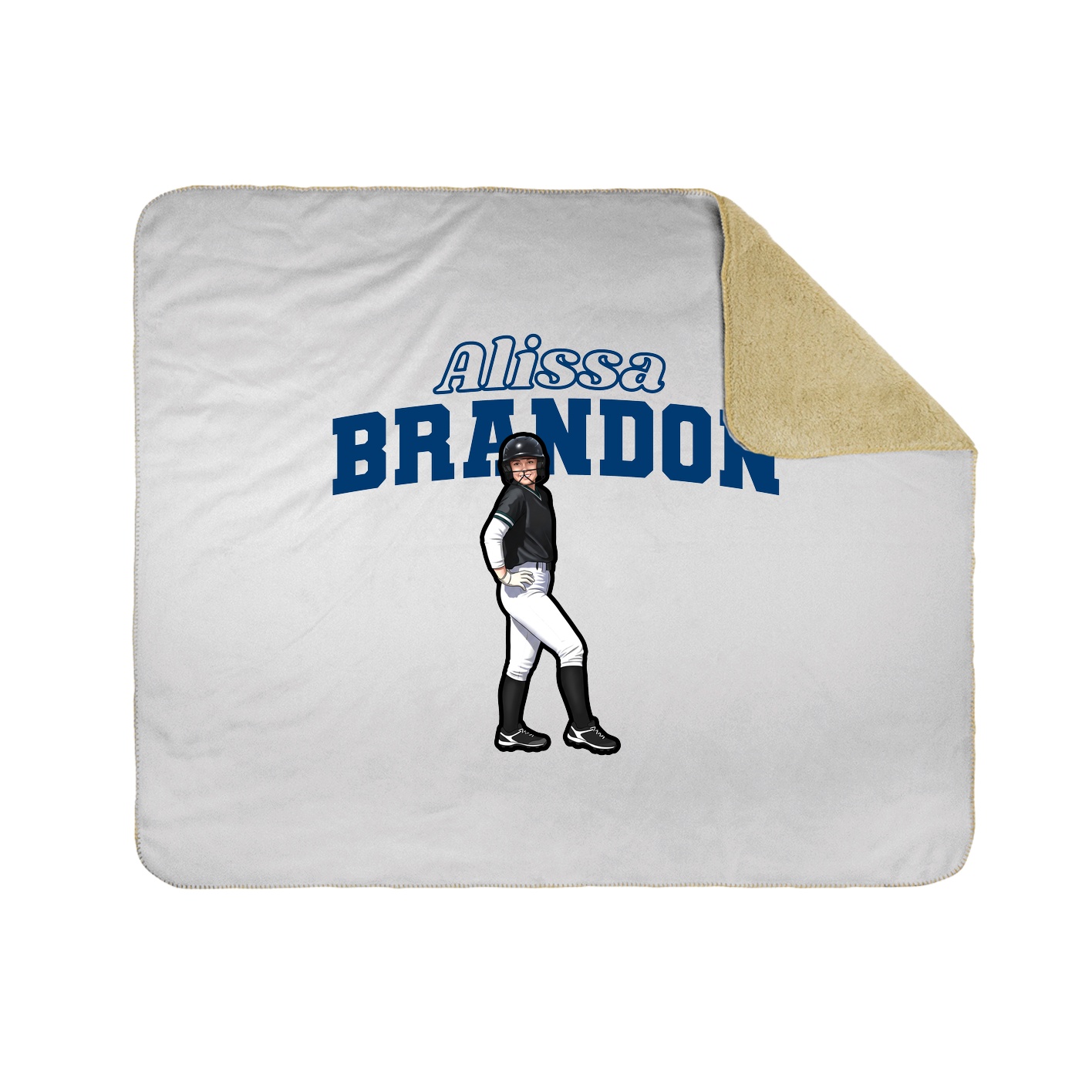 Throw Blanket — Name Arch in White