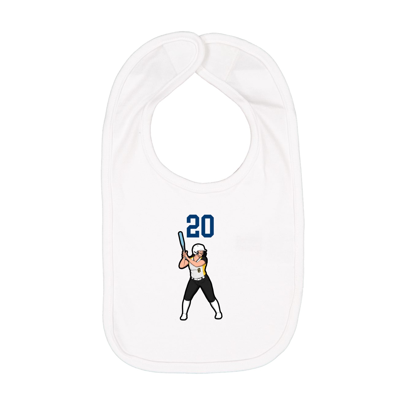 Infant Bib — Number Top in White