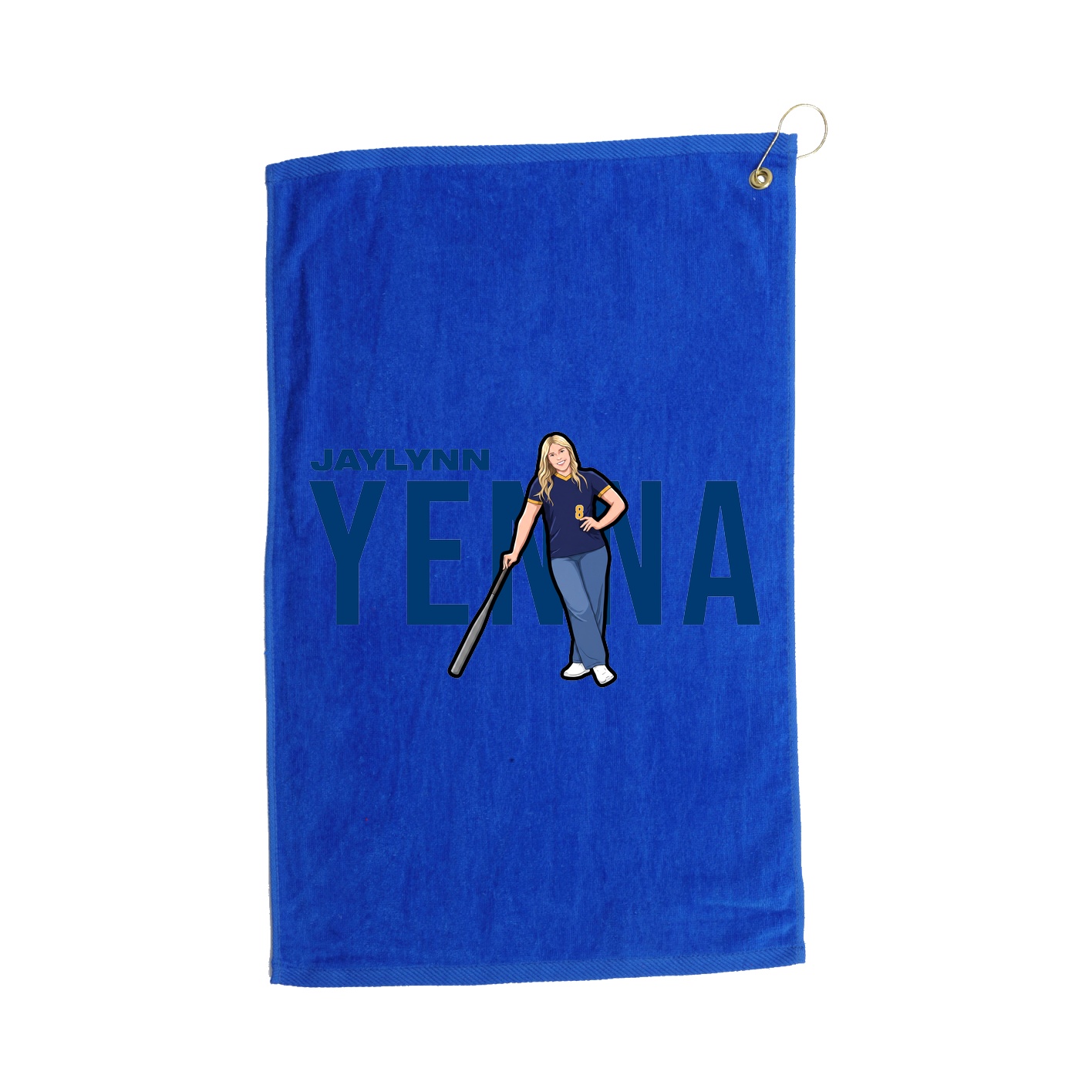 Golf Towel — Player Name in Royal