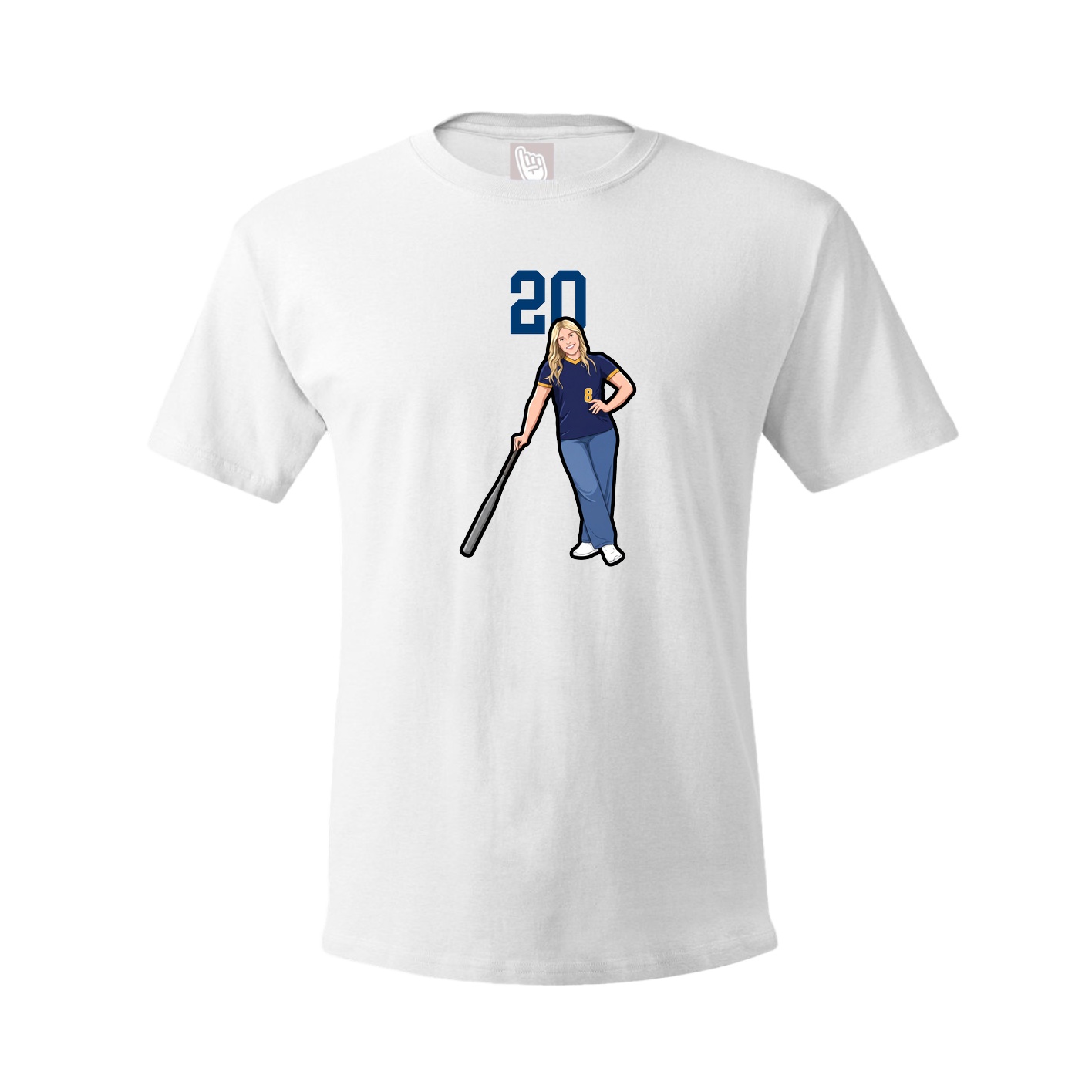 Youth Tee — Number Top in White