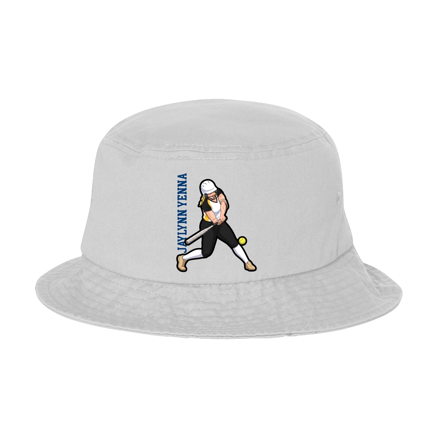 Bucket Cap — Name Vertical in White