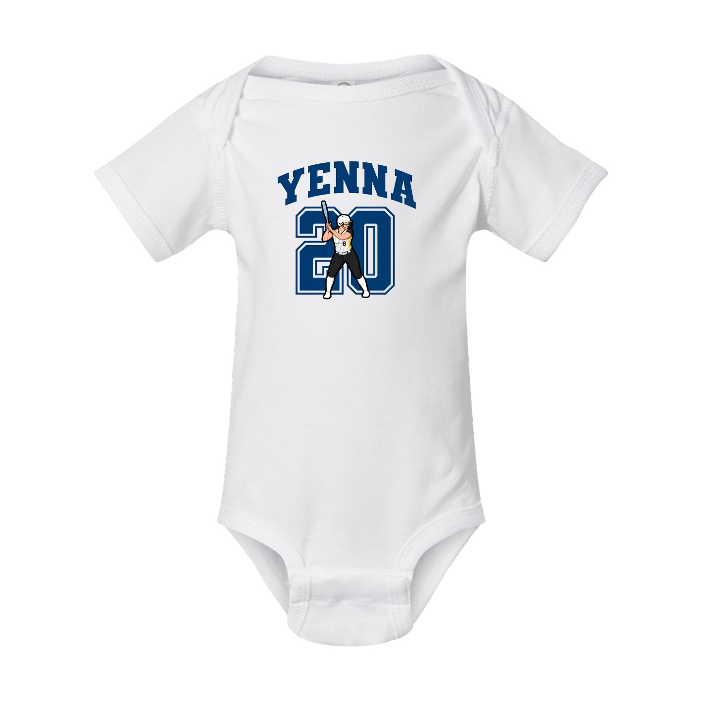 Baby Onesie — Number in White