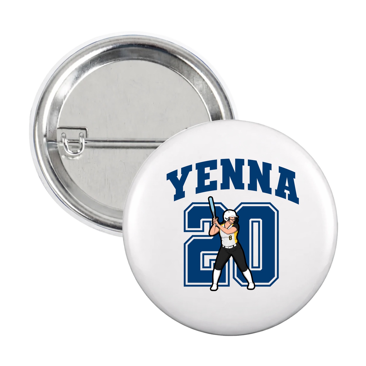 Game Day Button — Number in White