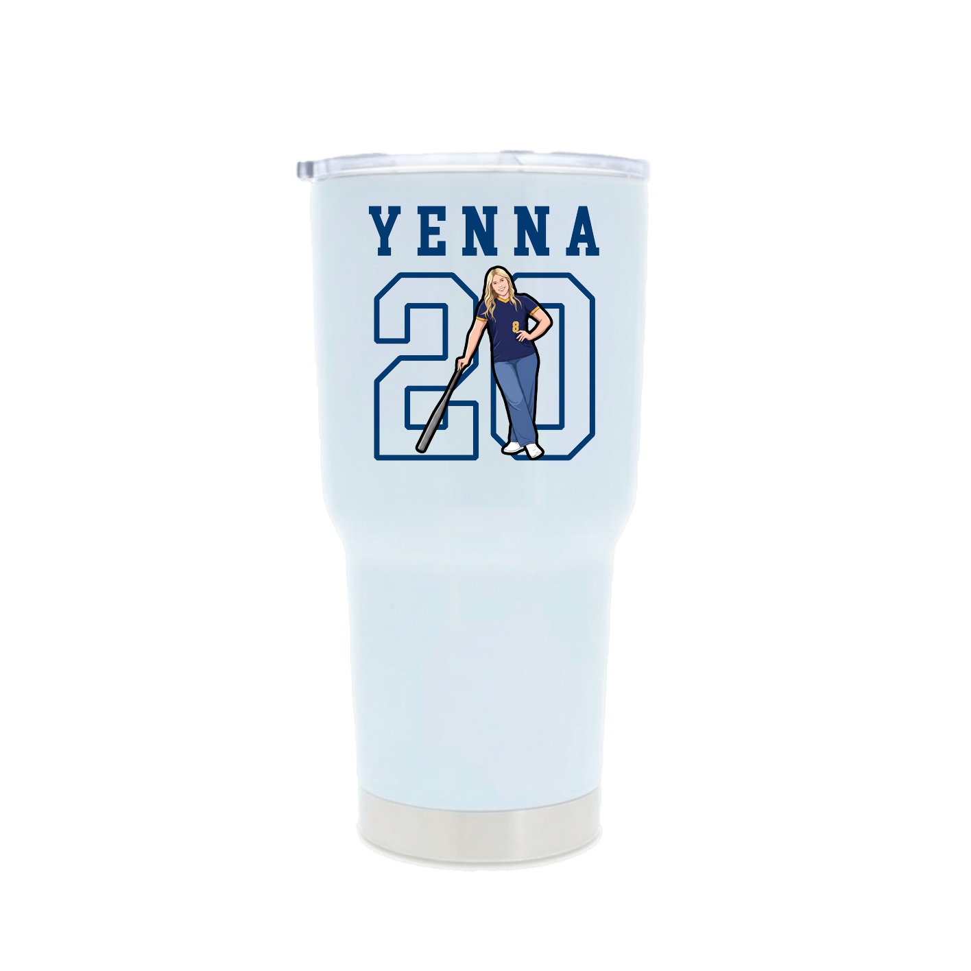 30oz Stainless Steel Tumbler — Shirsey in White