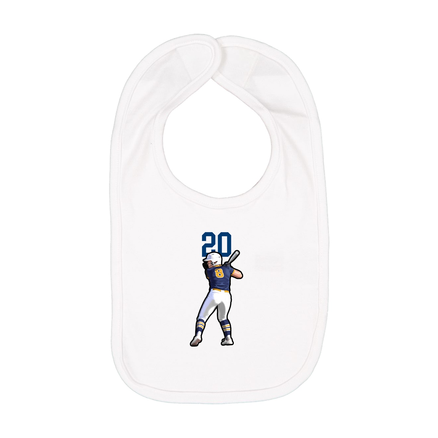 Infant Bib — Number Top in White