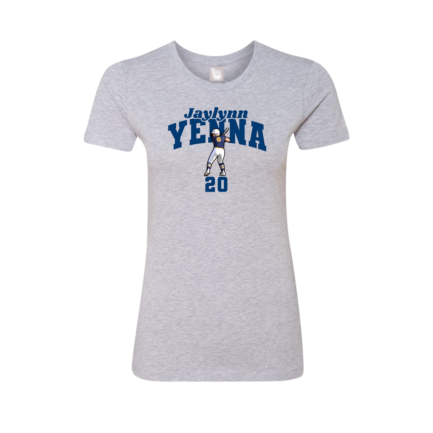 Fitted Women's Tee — Signature Arch in Grey