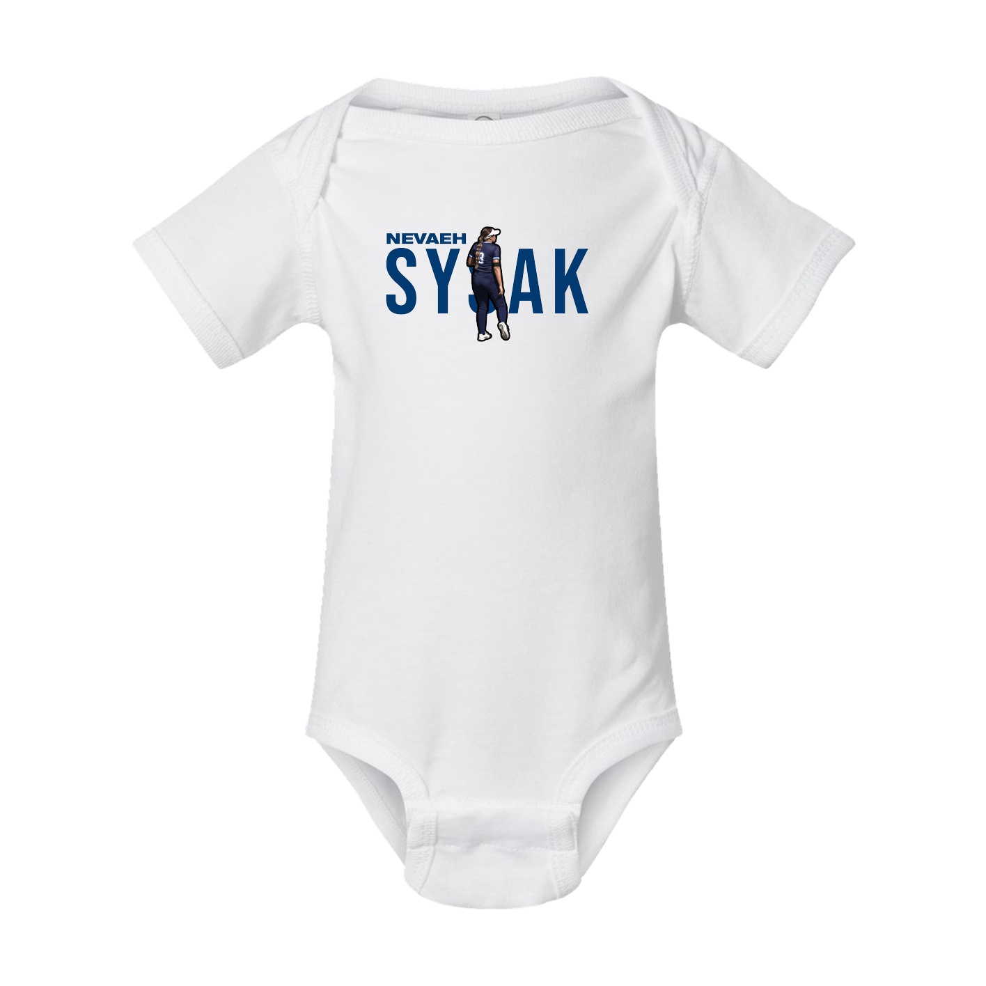 Baby Onesie — Player Name in White