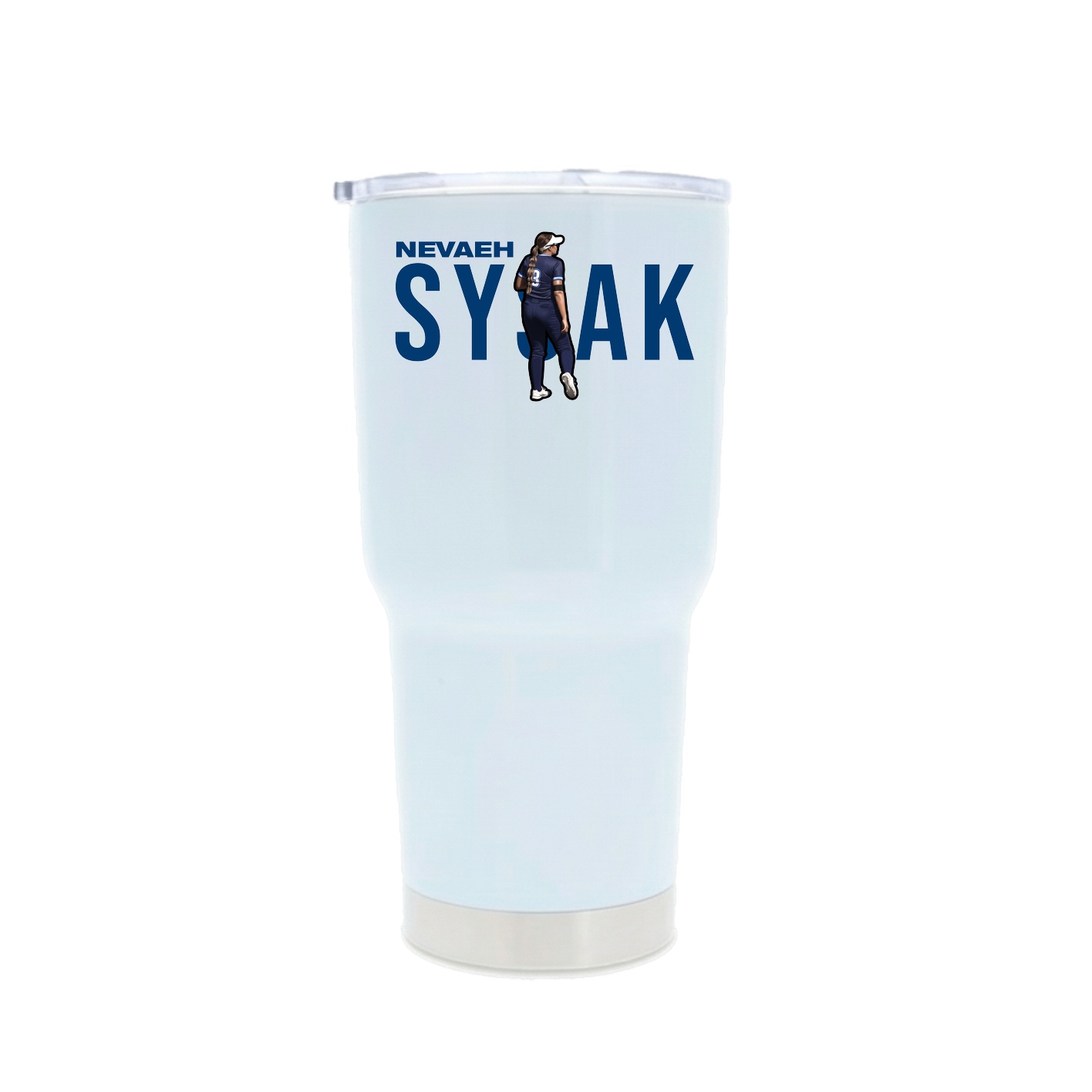 30oz Stainless Steel Tumbler — Player Name in White