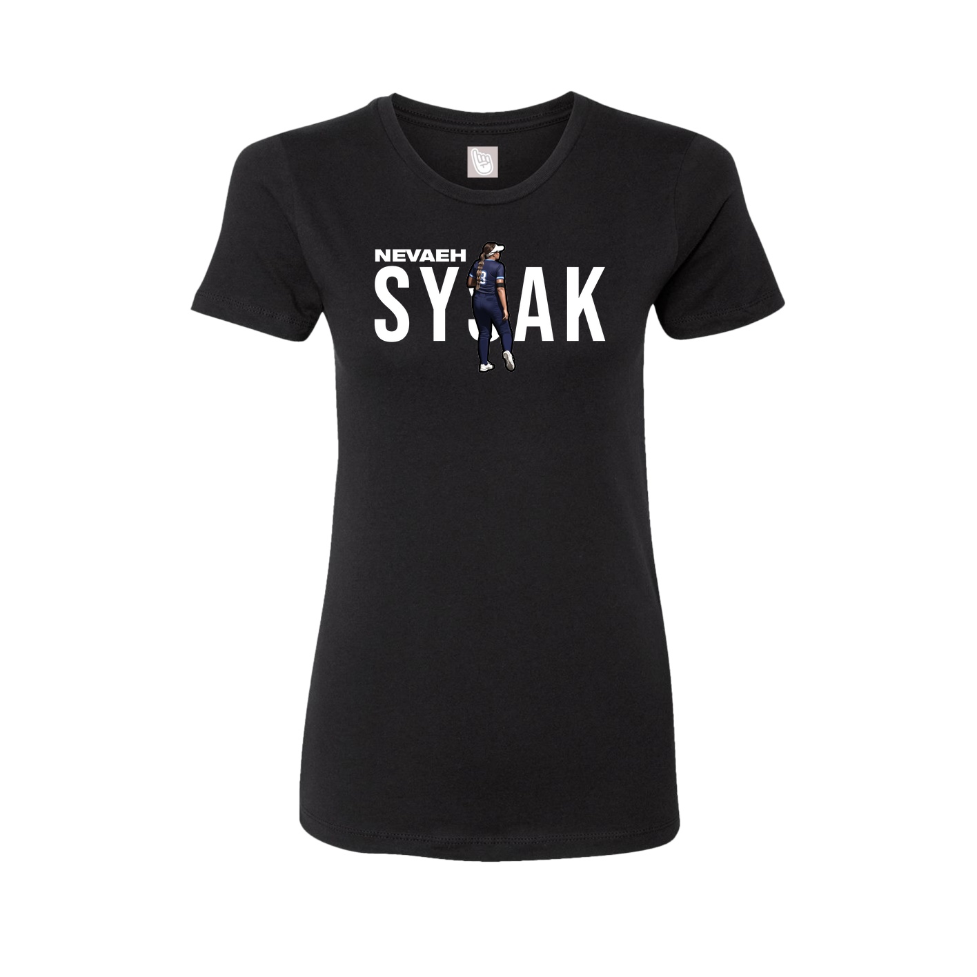 Fitted Women's Tee — Player Name in Black