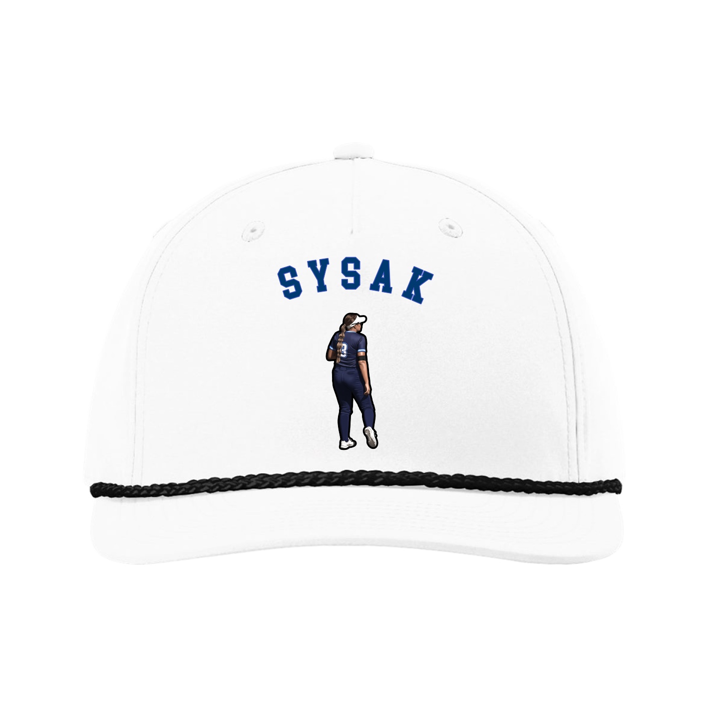 Five-Panel Classic Rope Cap — Shirsey Arch in White