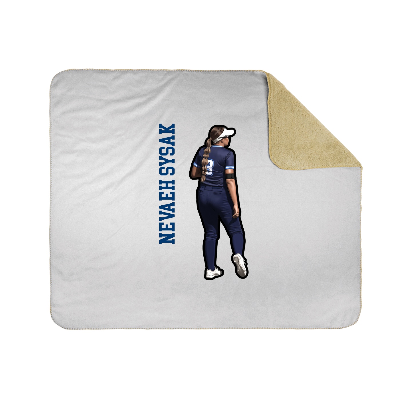 Throw Blanket — Name Vertical in White