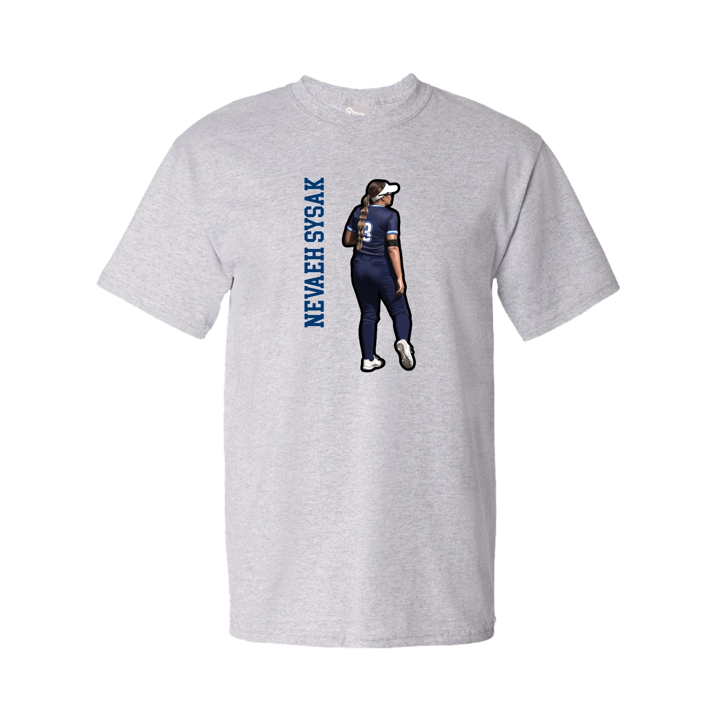 Tee — Name Vertical in Grey