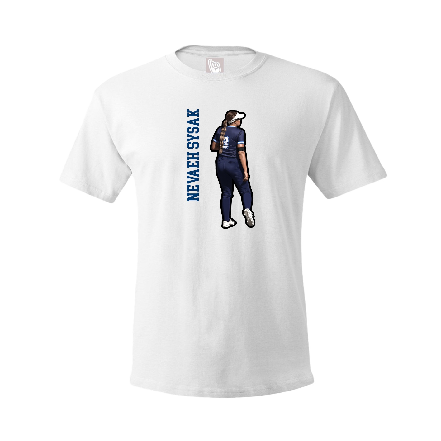 Youth Tee — Name Vertical in White