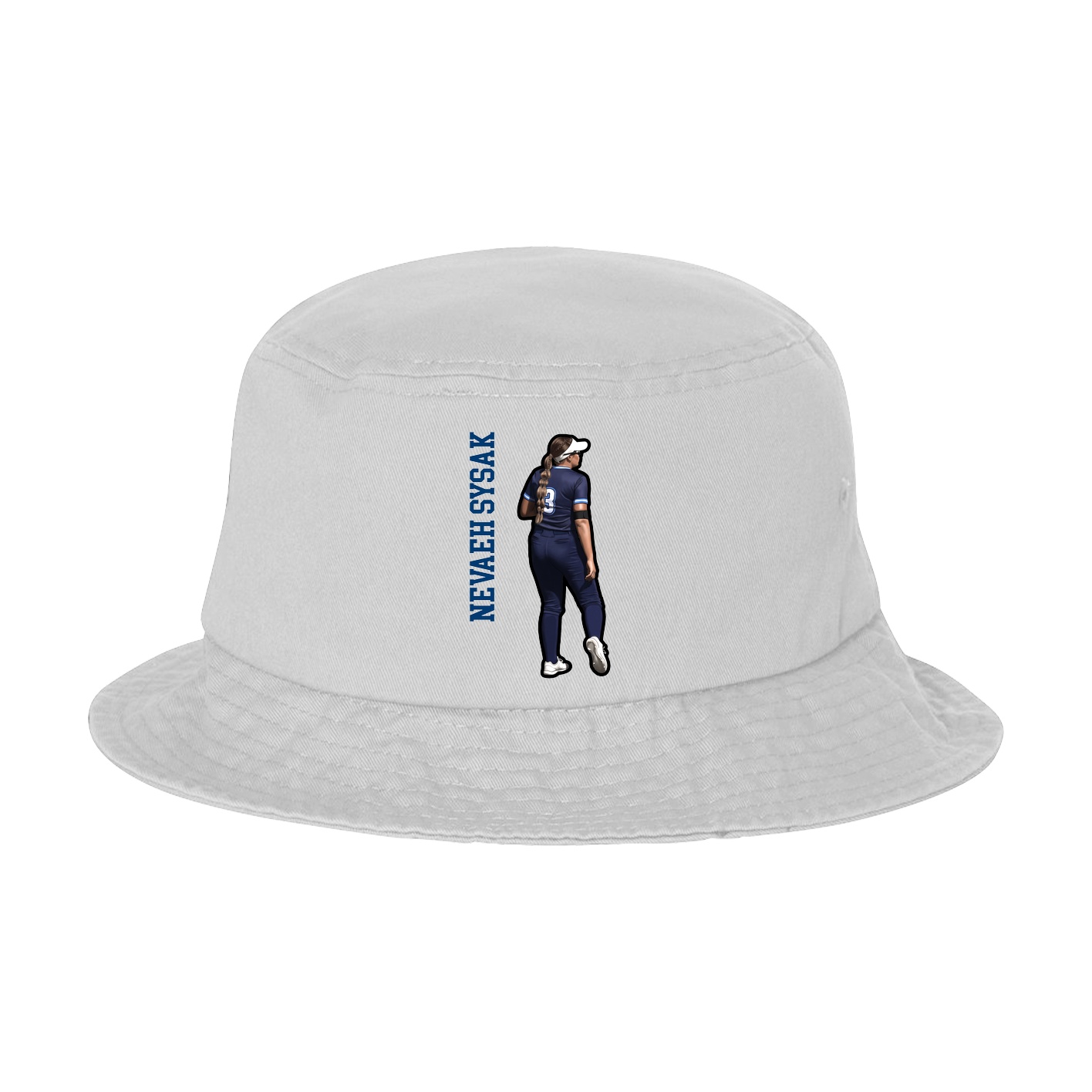 Bucket Cap — Name Vertical in White