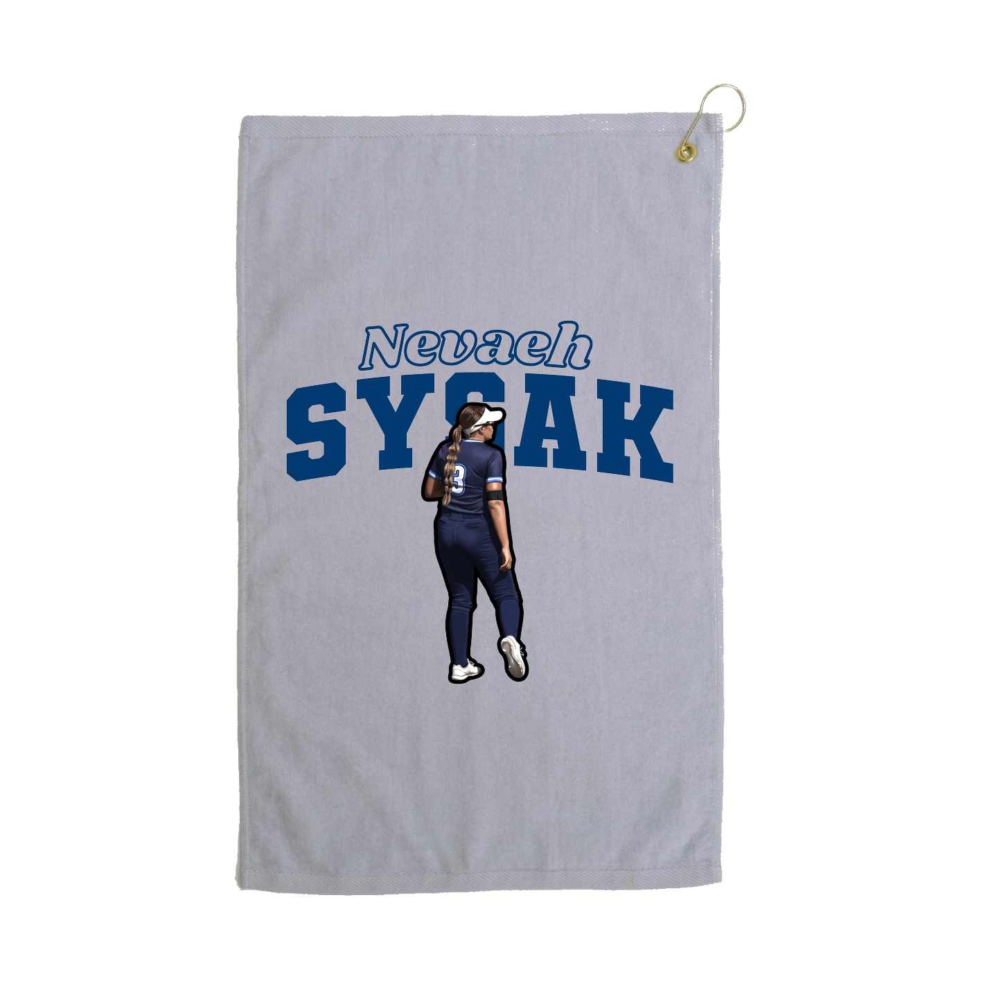 Golf Towel — Name Arch in Grey