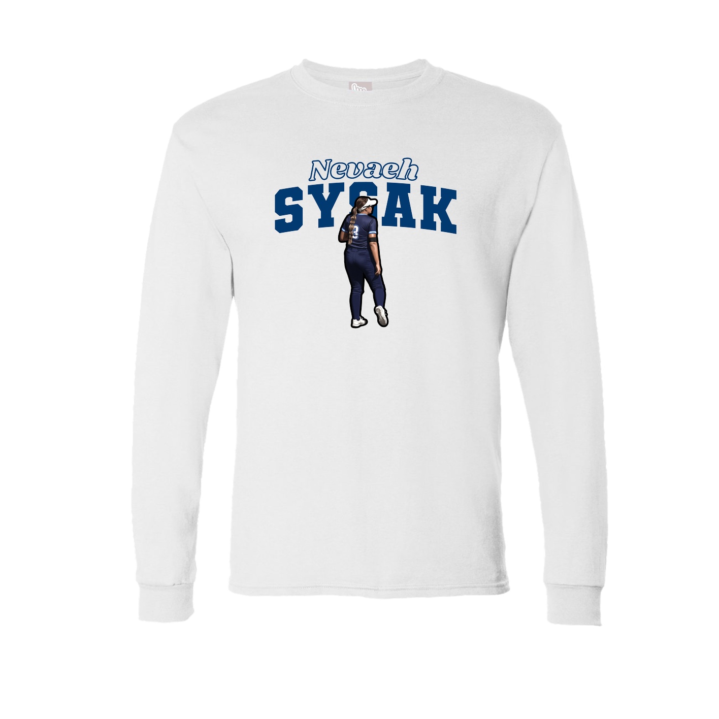 Long Sleeve Tee — Name Arch in White