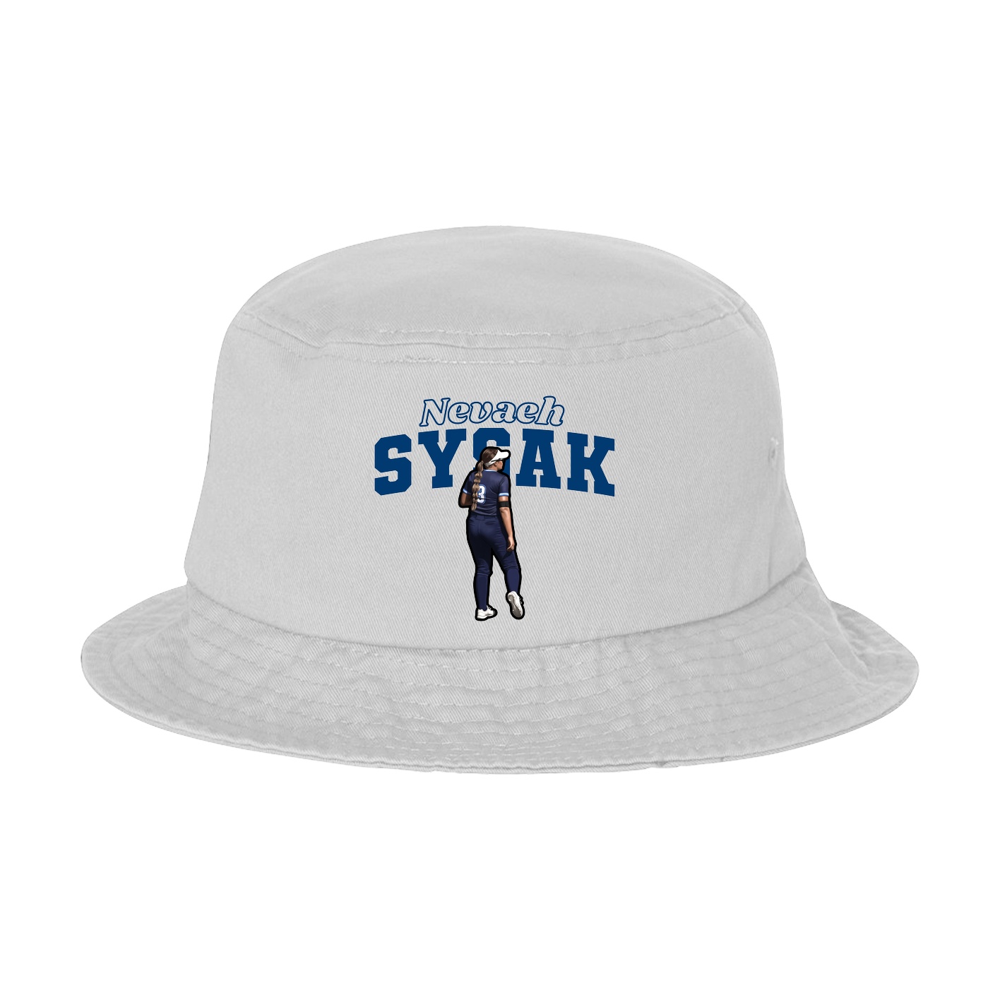 Bucket Cap — Name Arch in White