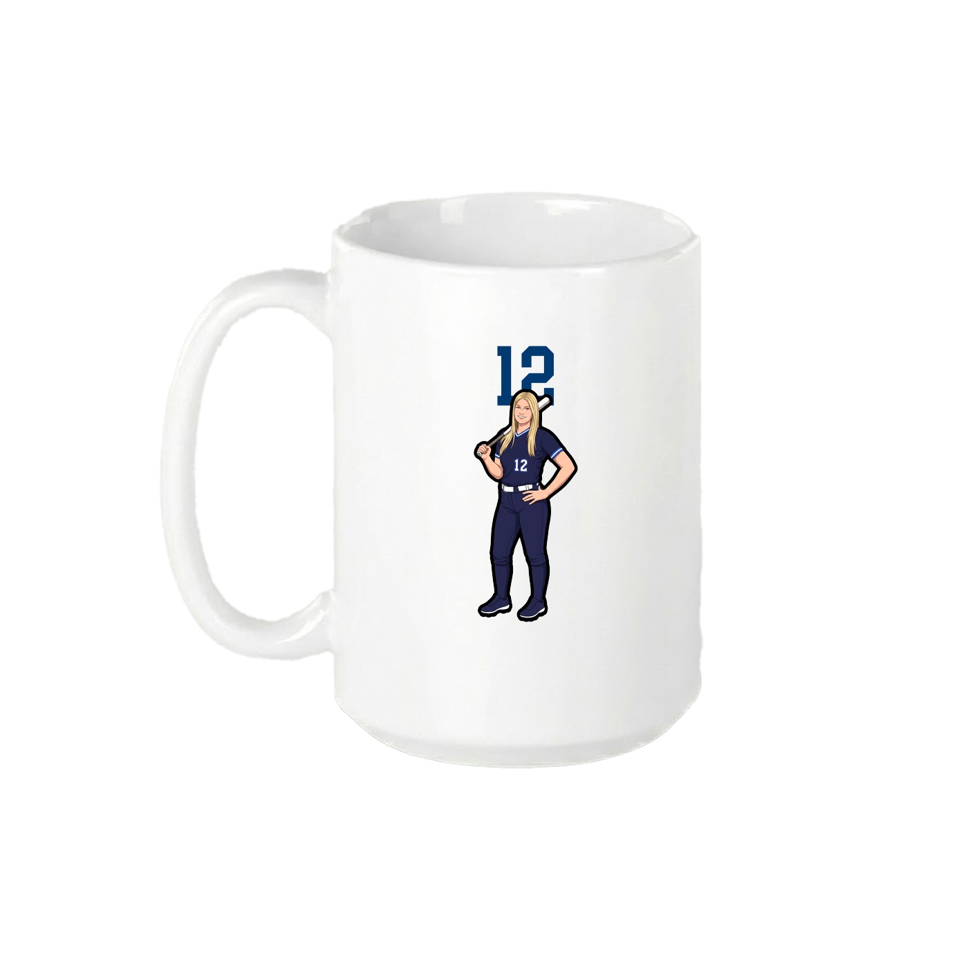 15oz Coffee Mug — Number Top in White
