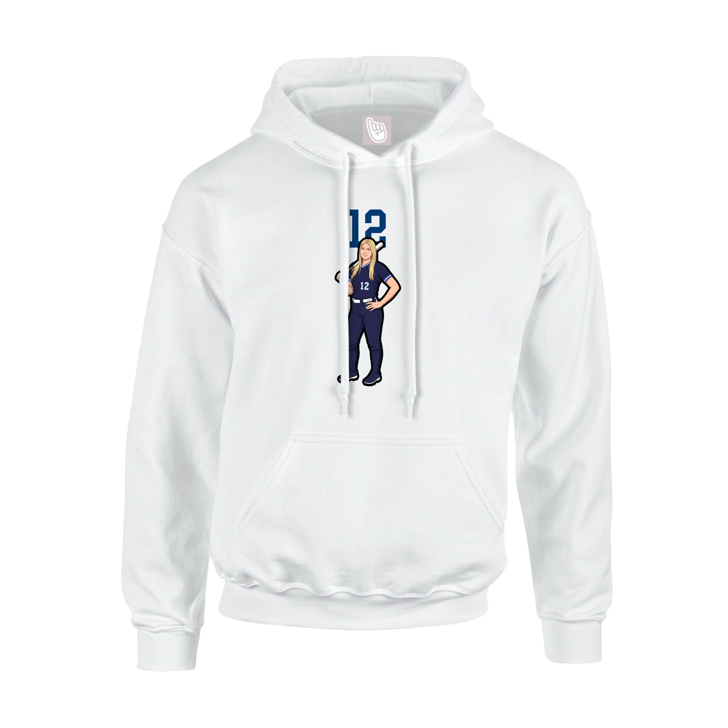 Hoodie — Number Top in White