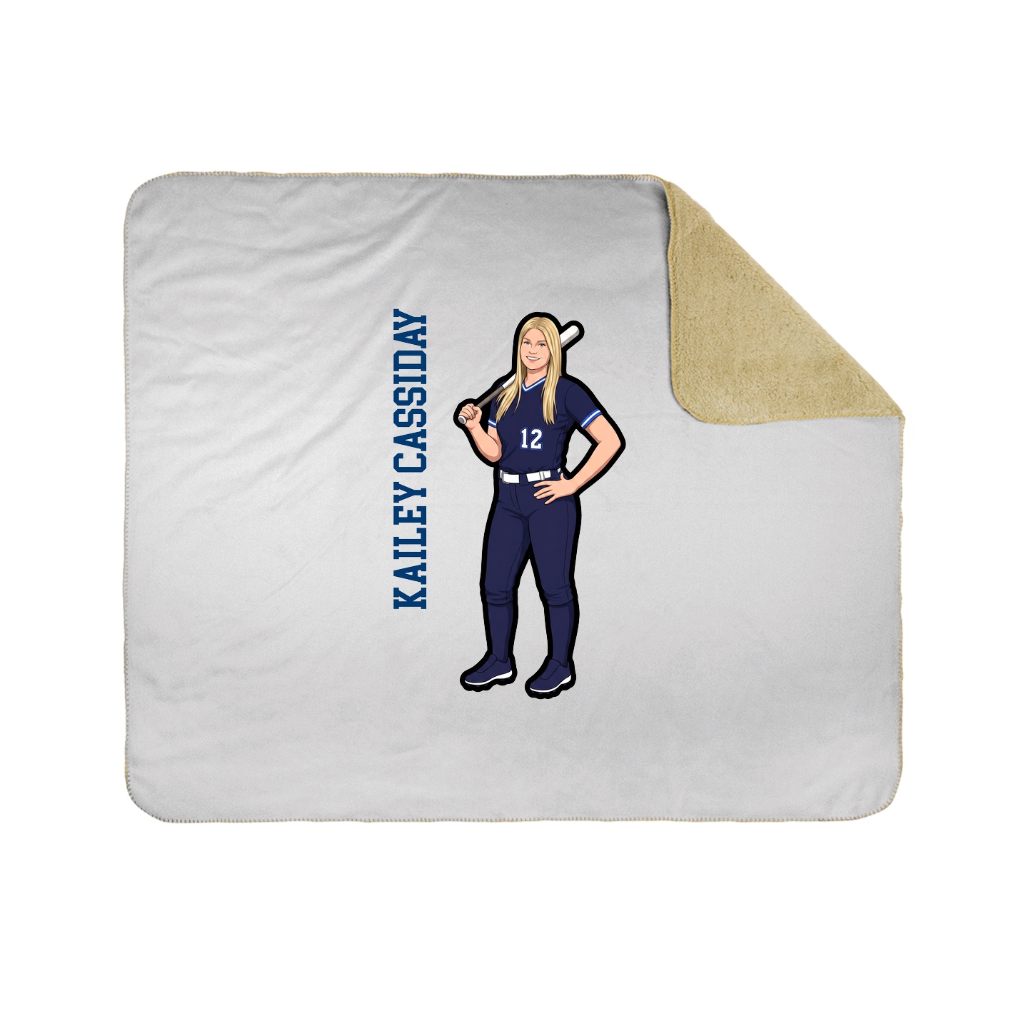 Throw Blanket — Name Vertical in White