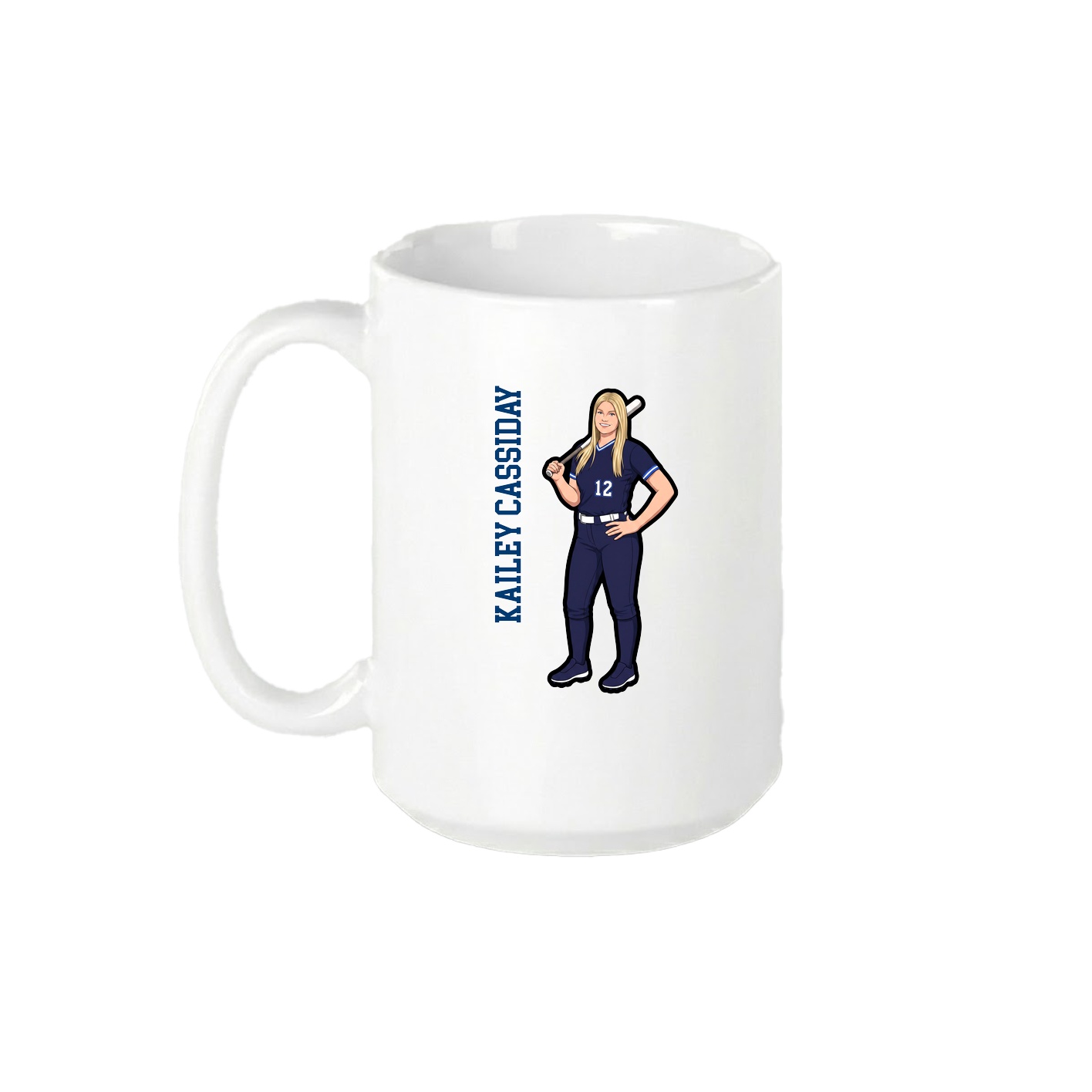 15oz Coffee Mug — Name Vertical in White