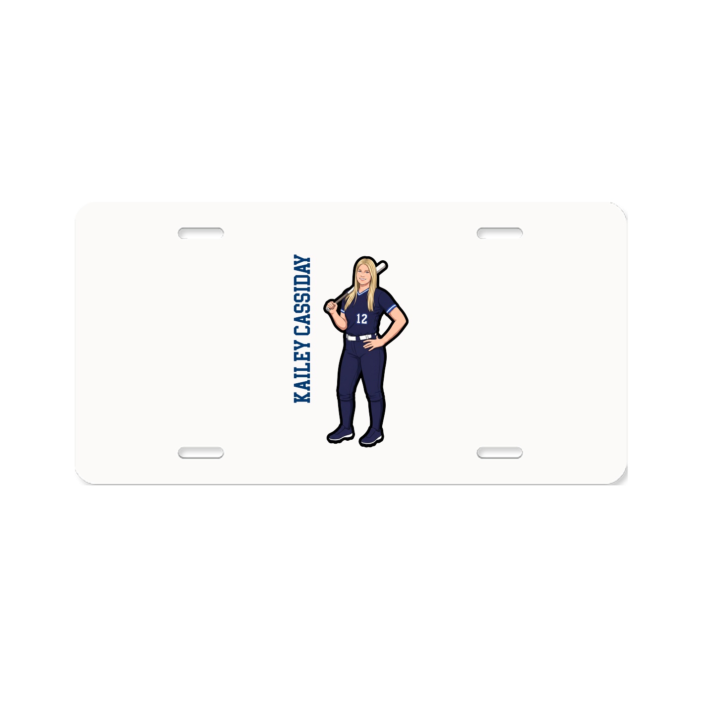 License Plate — Name Vertical in Classic
