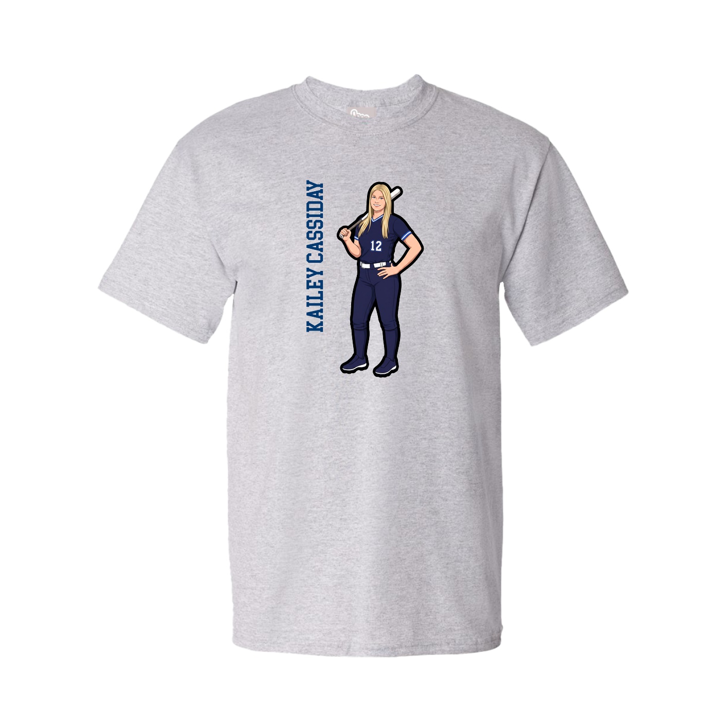 Youth Tee — Name Vertical in Grey