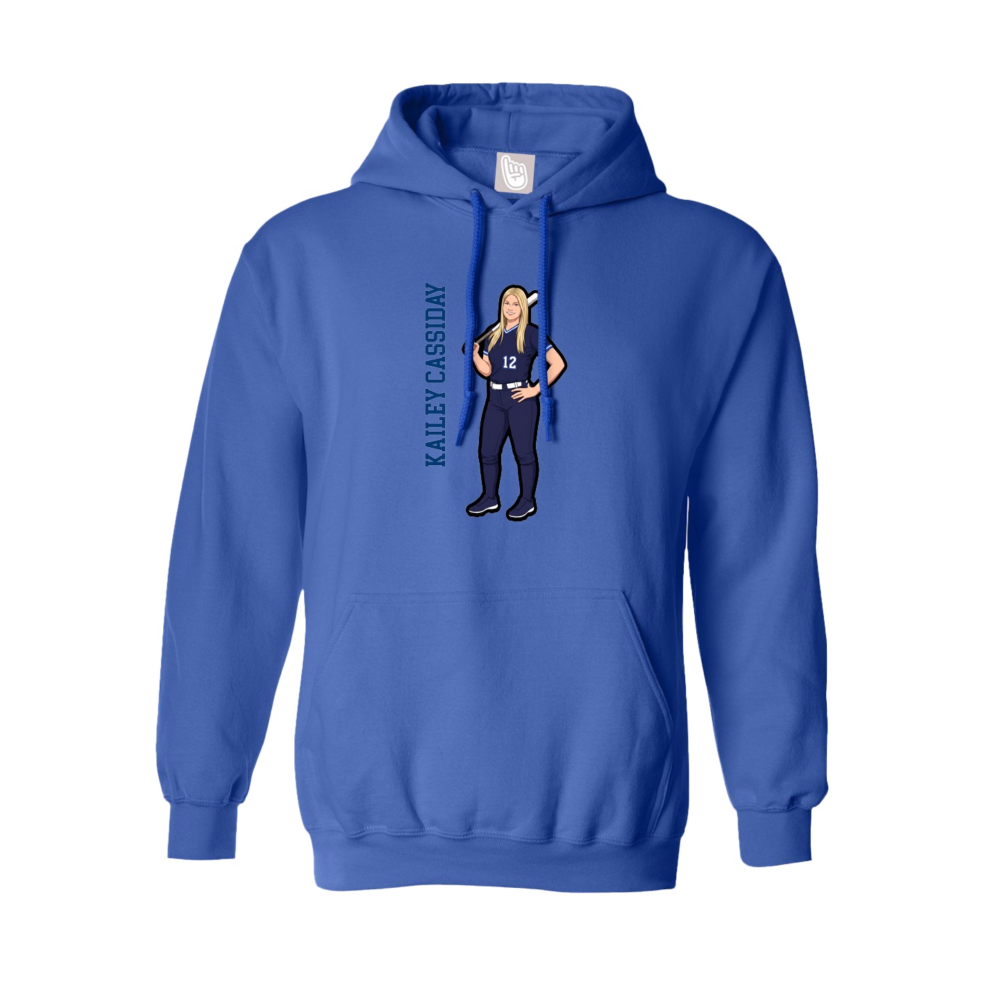 Hoodie — Name Vertical in Royal