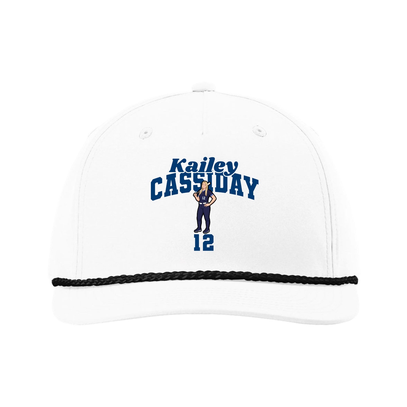Five-Panel Classic Rope Cap — Signature Arch in White