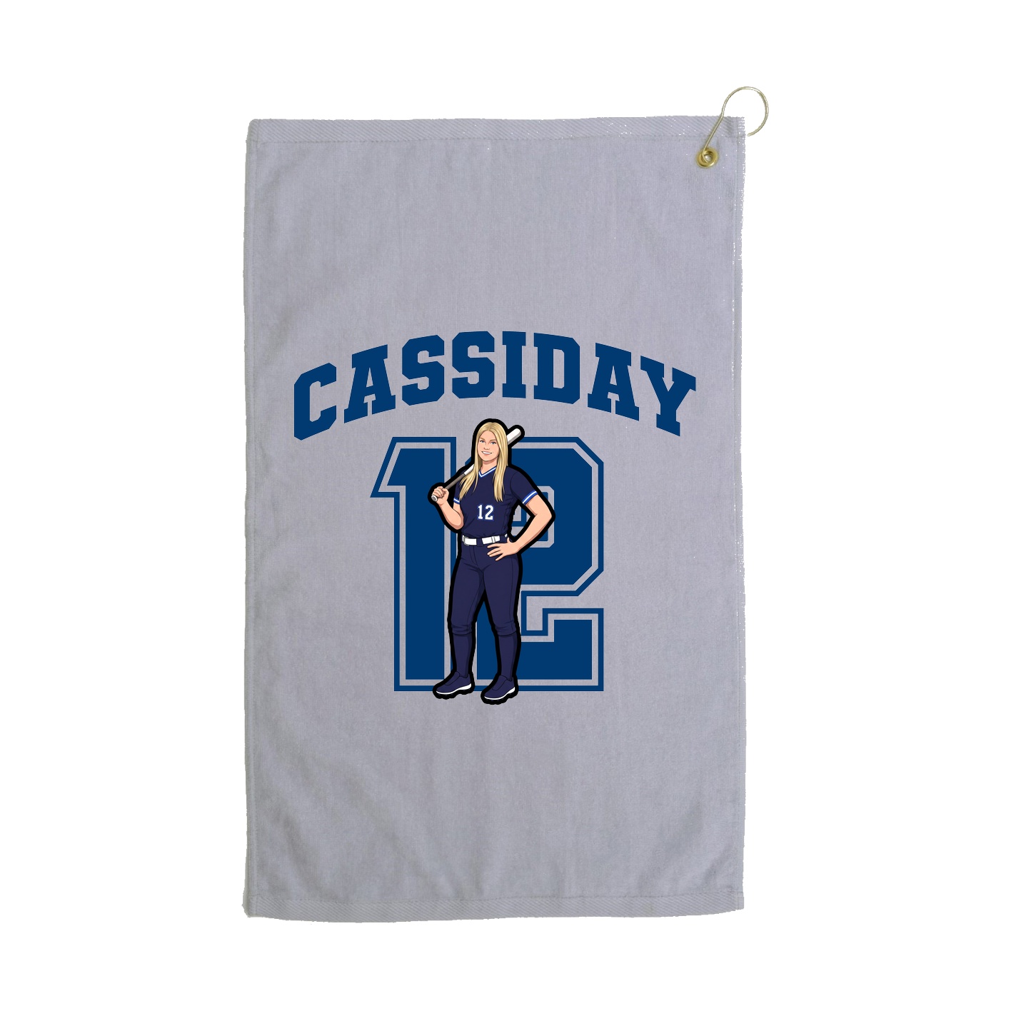 Golf Towel — Number in Grey